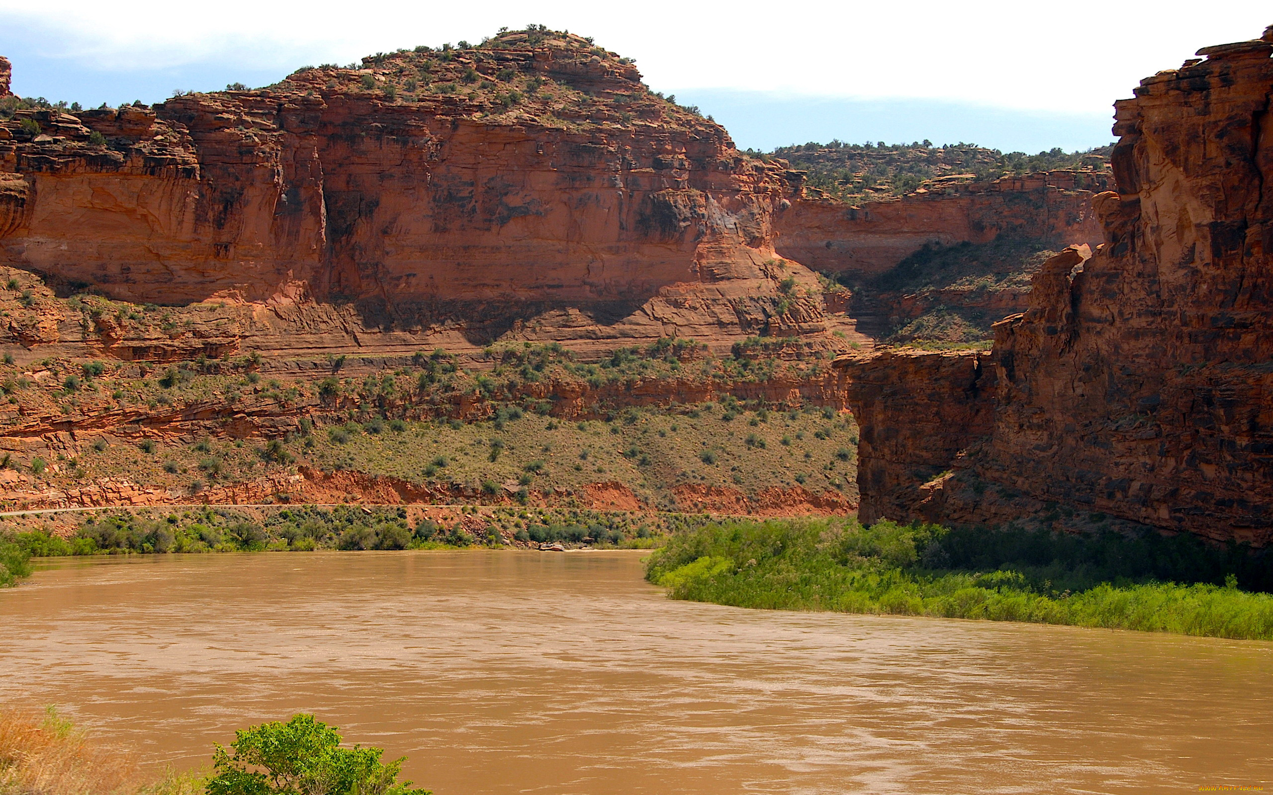 природа, горы, вода, зелень