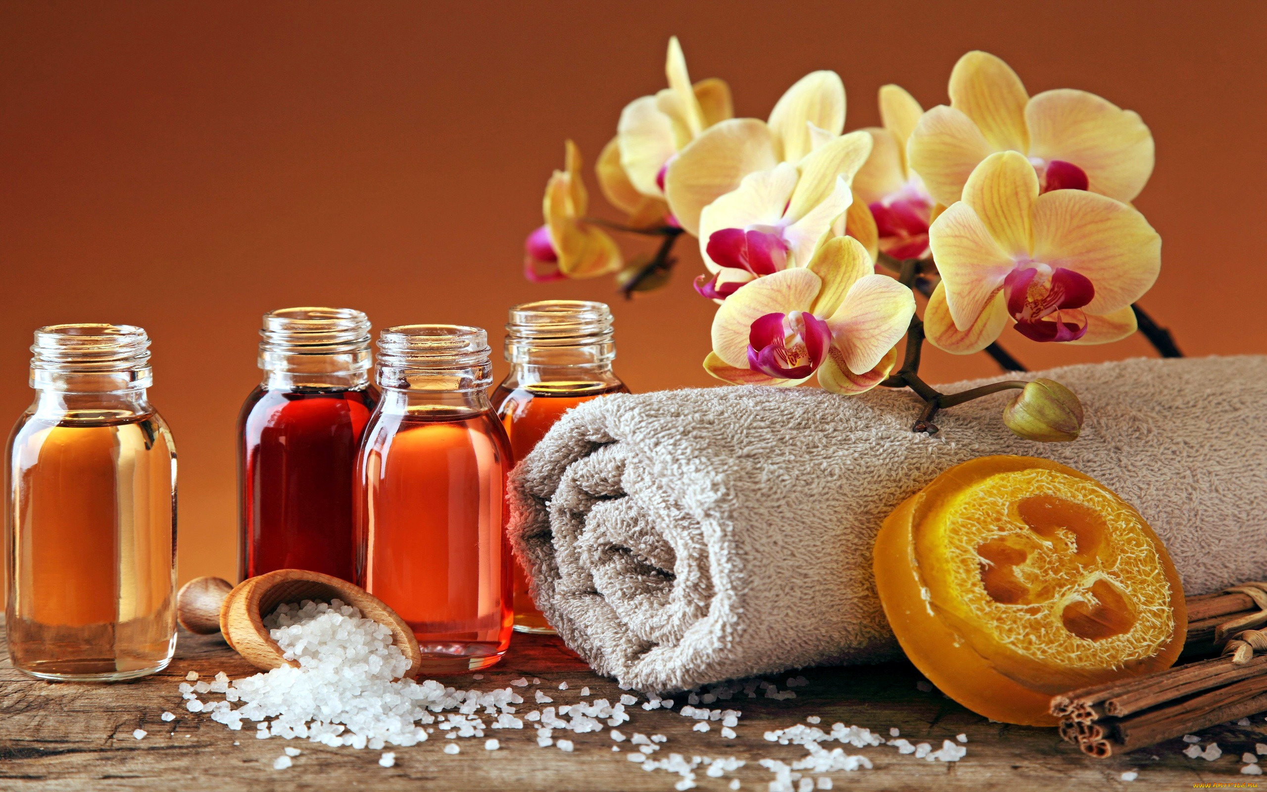 разное, косметические, средства, , духи, орхидея, полотенце, соль