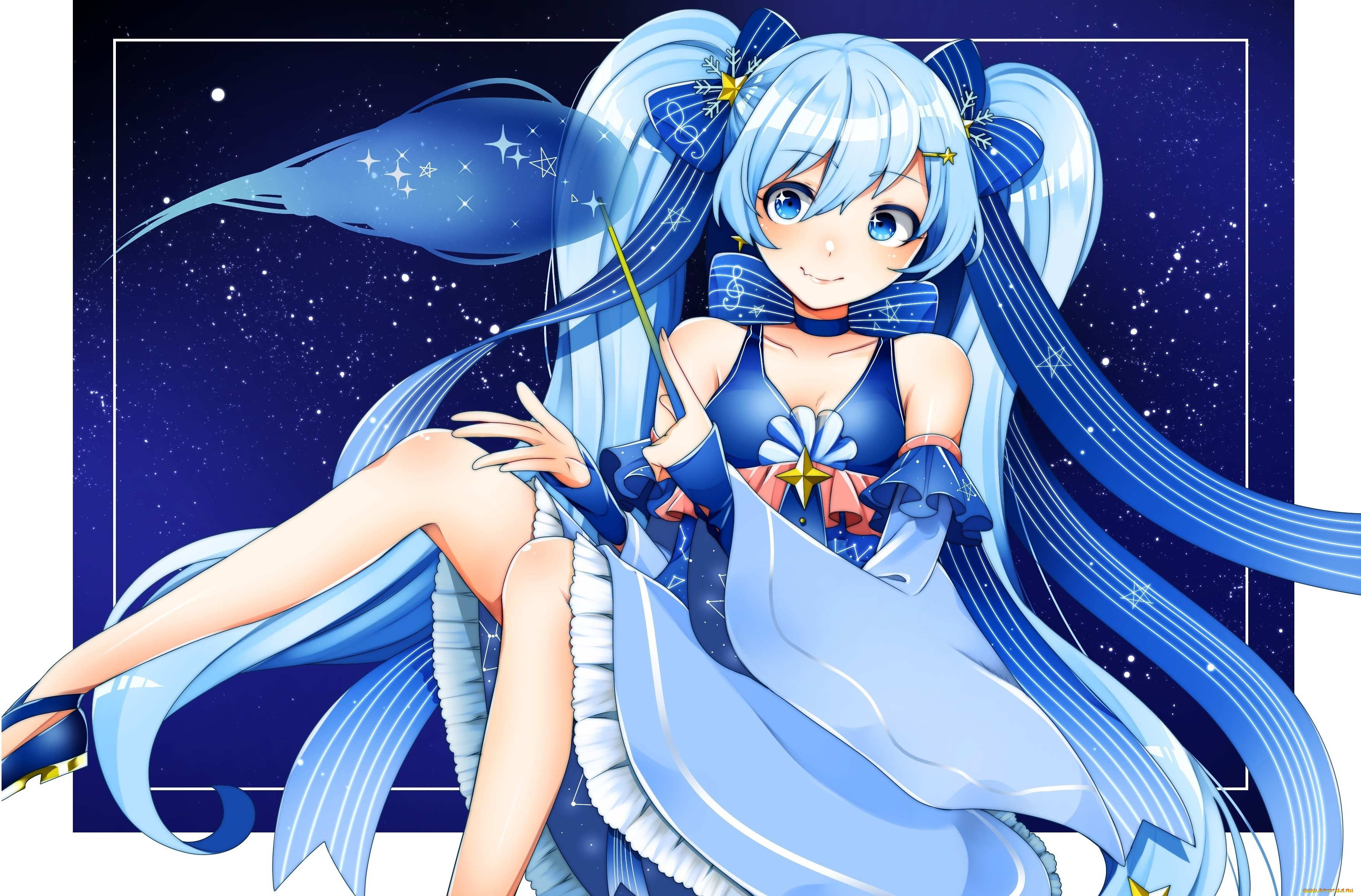 аниме, vocaloid, фон, взгляд, девушка