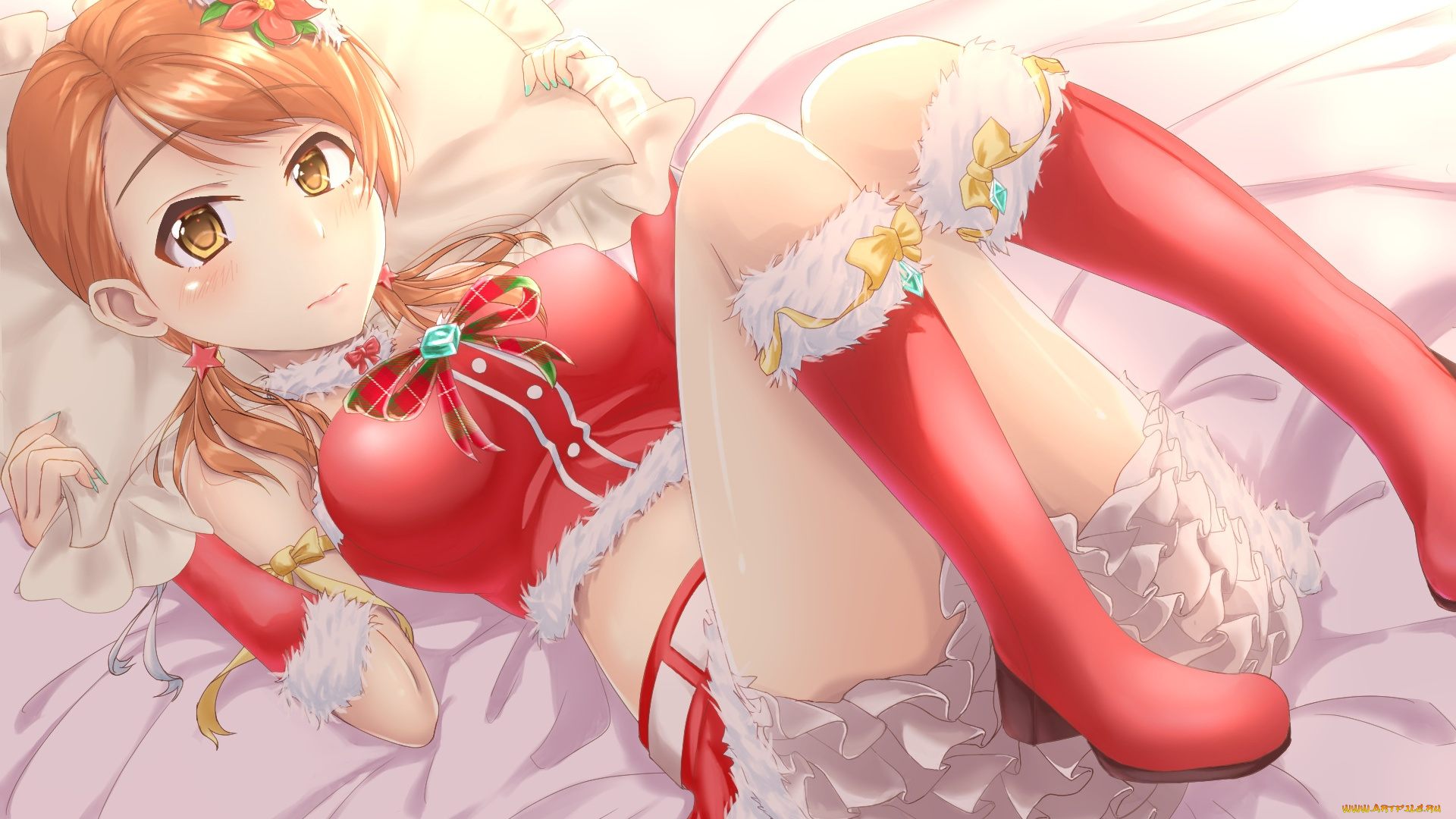 аниме, idolm@ster, девушка, взгляд, фон