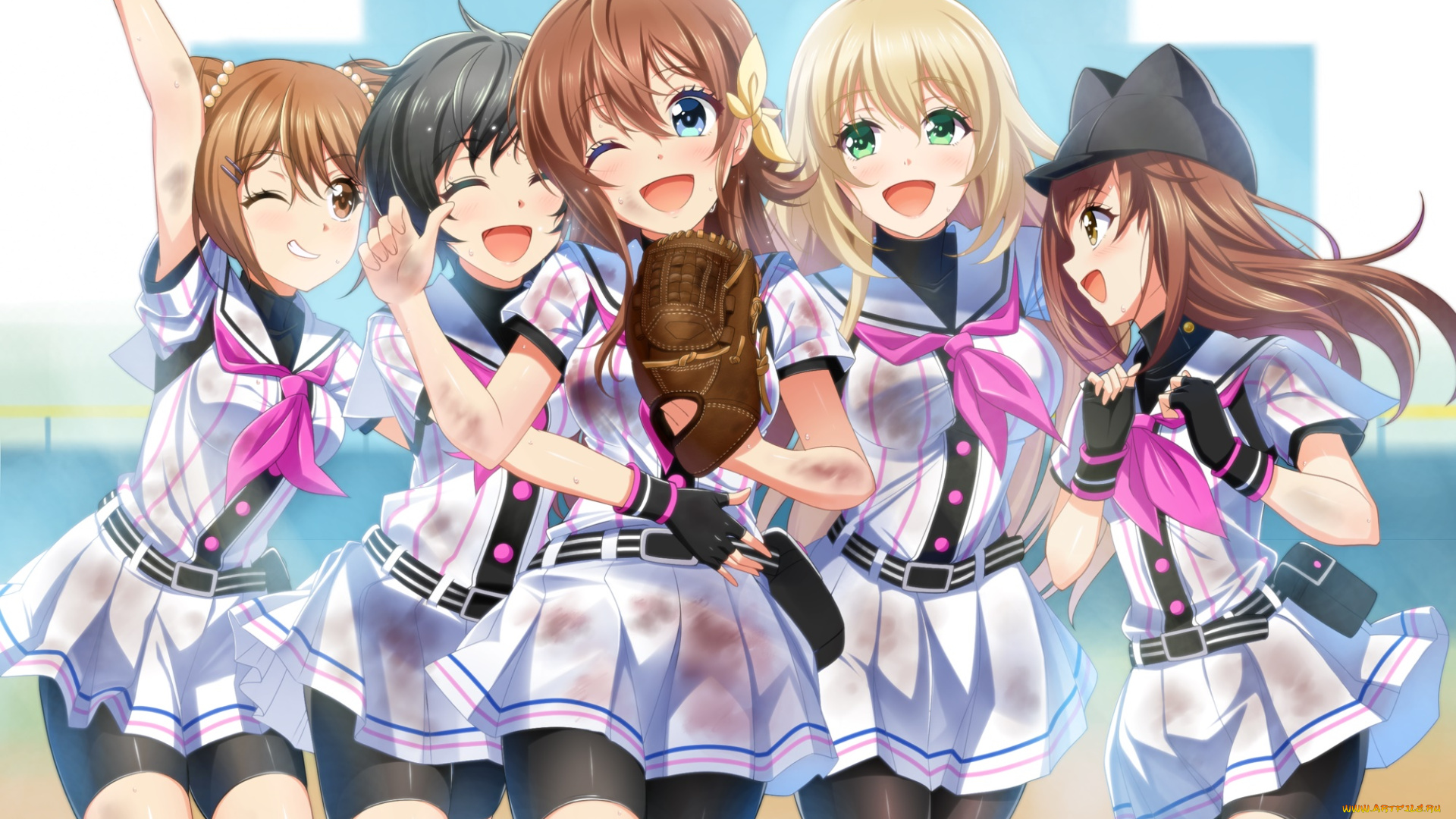 аниме, idolm@ster, фон, взгляд, девушки