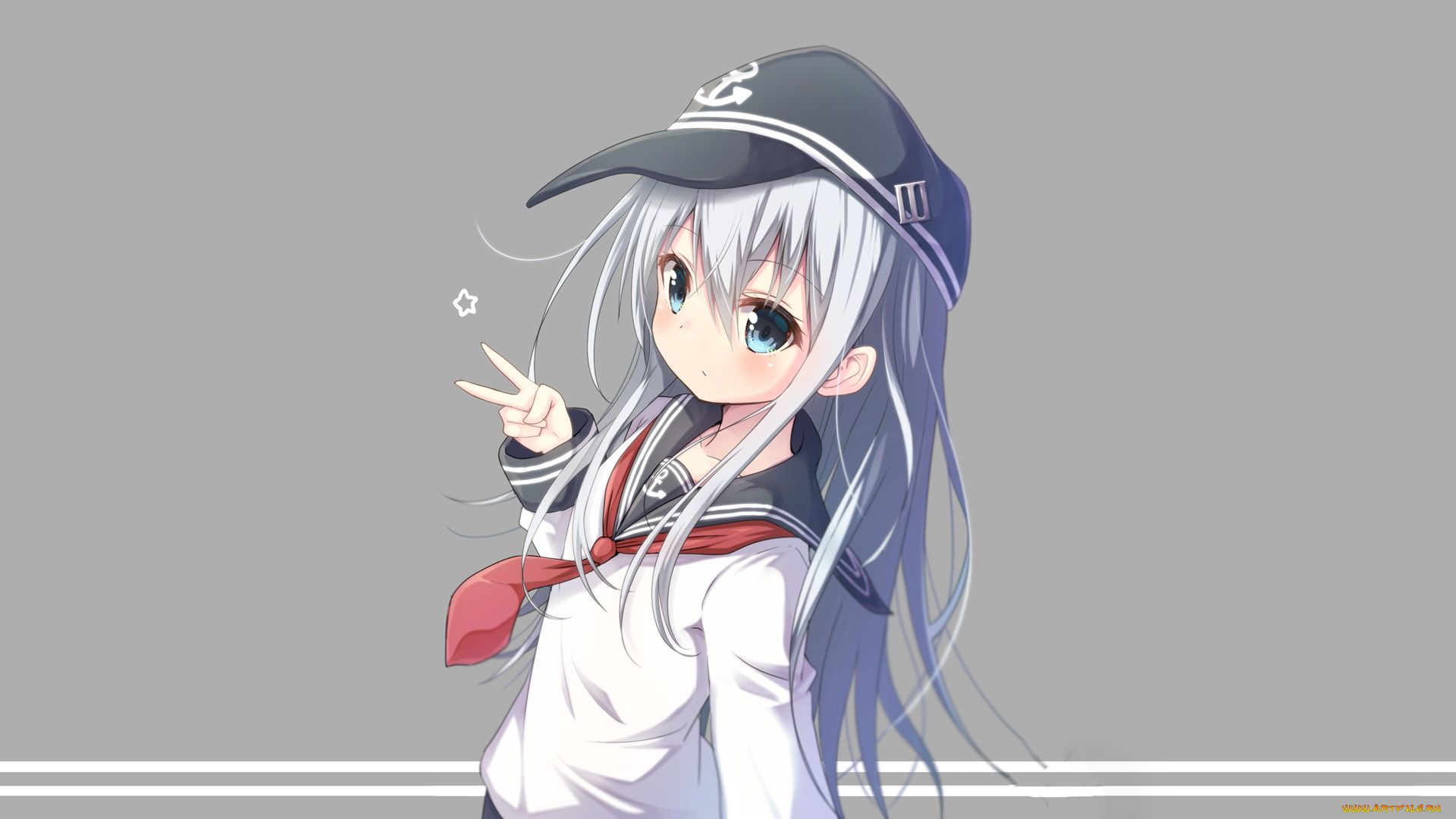 аниме, kantai, collection, девушка, фон, взгляд