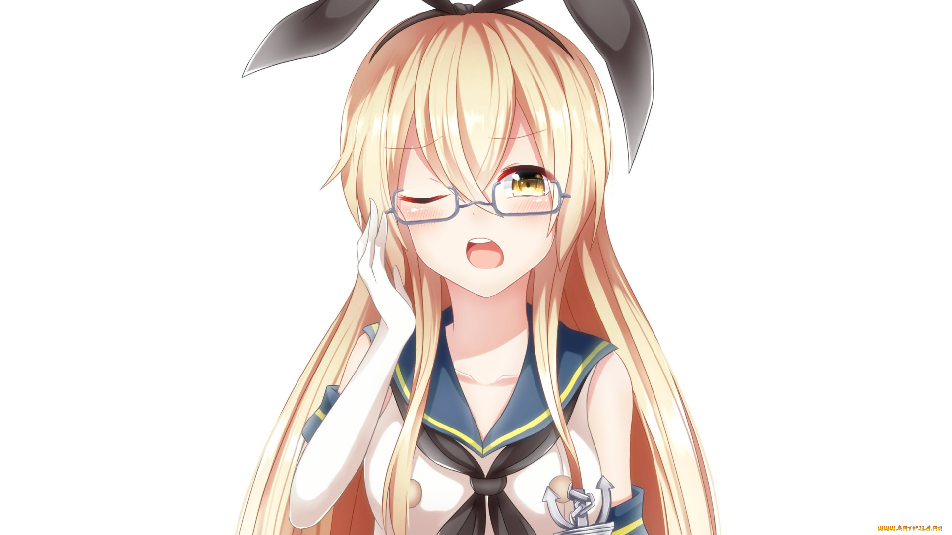 аниме, kantai, collection, фон, взгляд, девушка