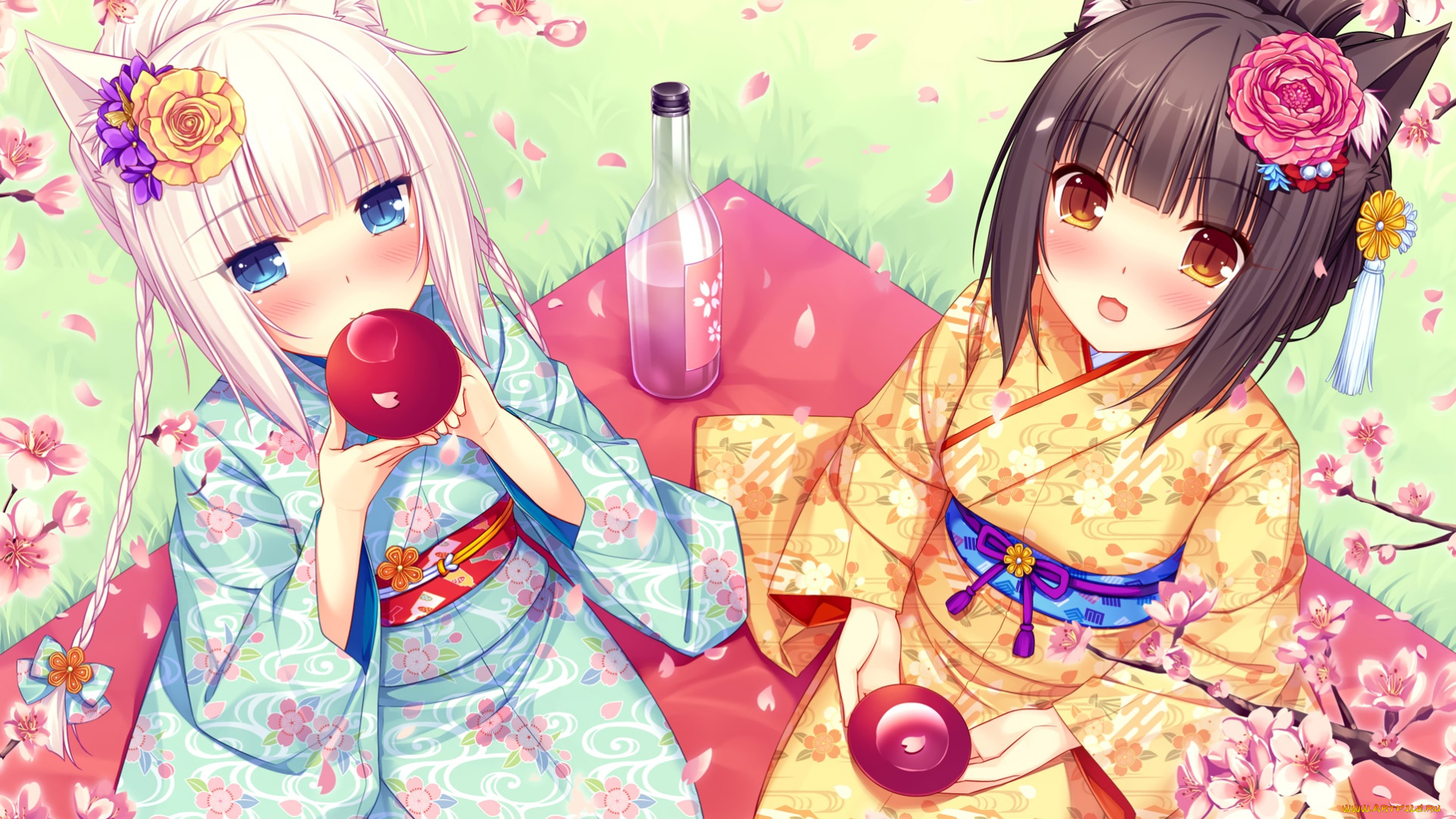 аниме, nekopara, фон, девушка, взгляд