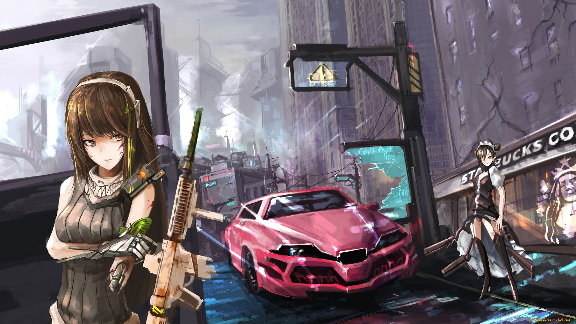 аниме, оружие, , техника, , технологии, девушки