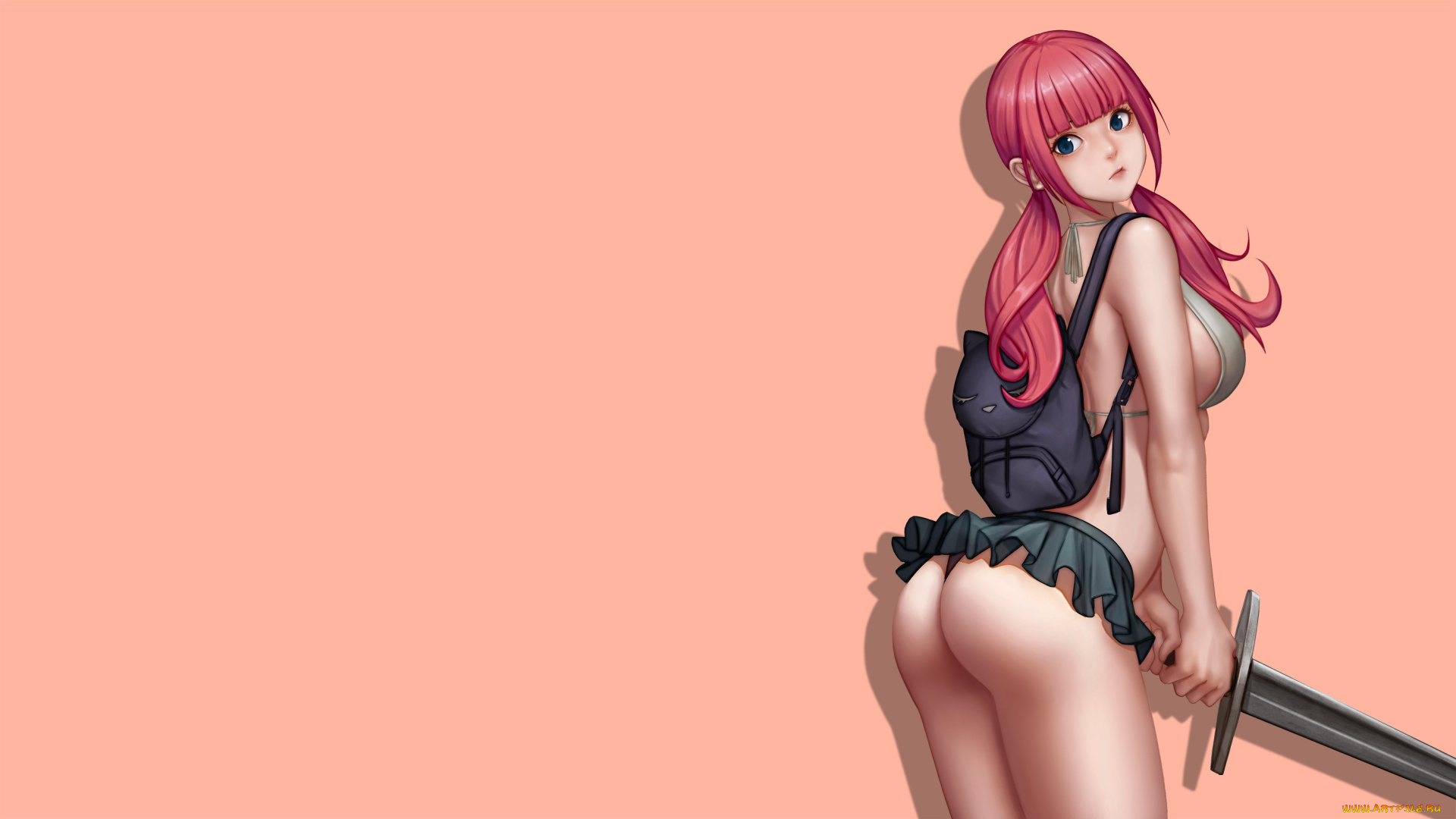 аниме, оружие, , техника, , технологии, девушка, фон, взгляд