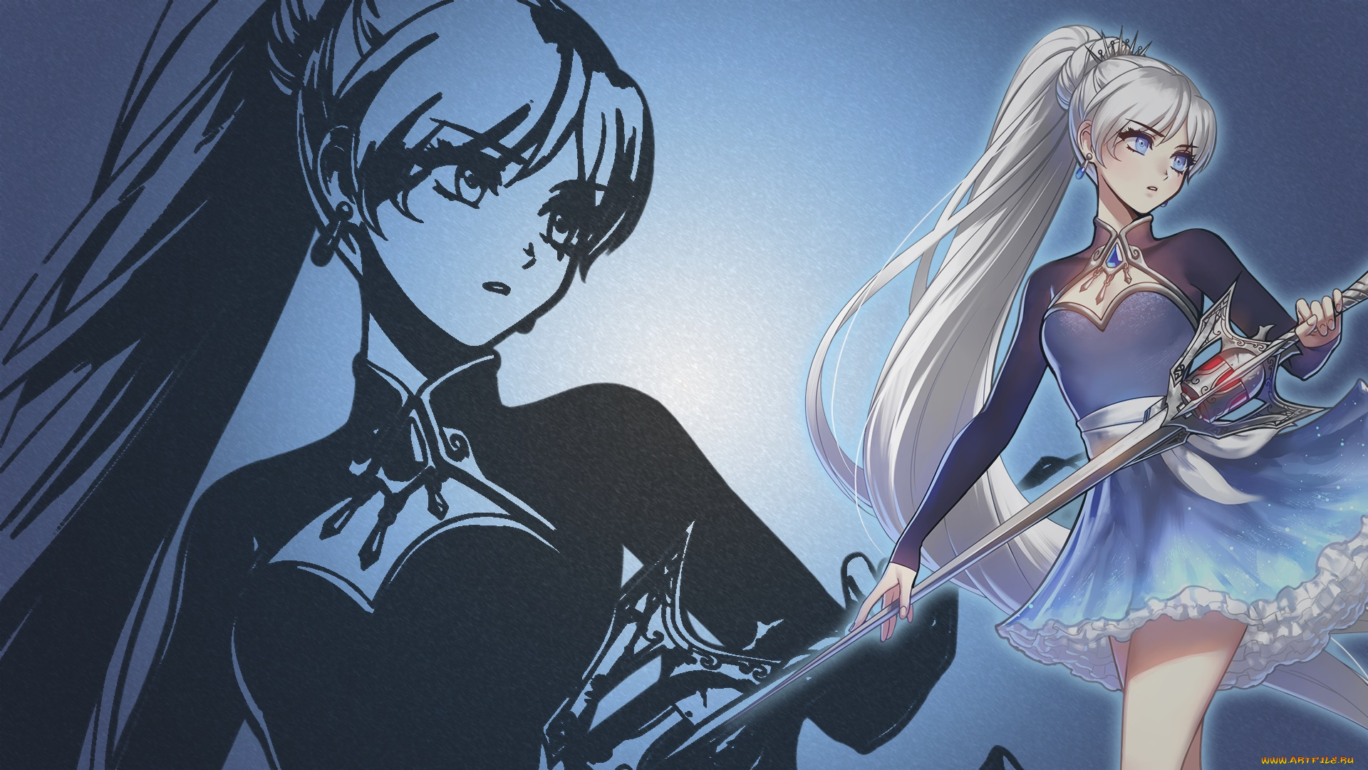 аниме, rwby, фон, взгляд, девушка