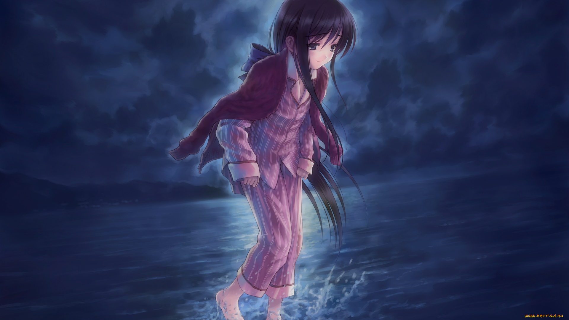 аниме, unknown, , другое, , фон, взгляд, девушка