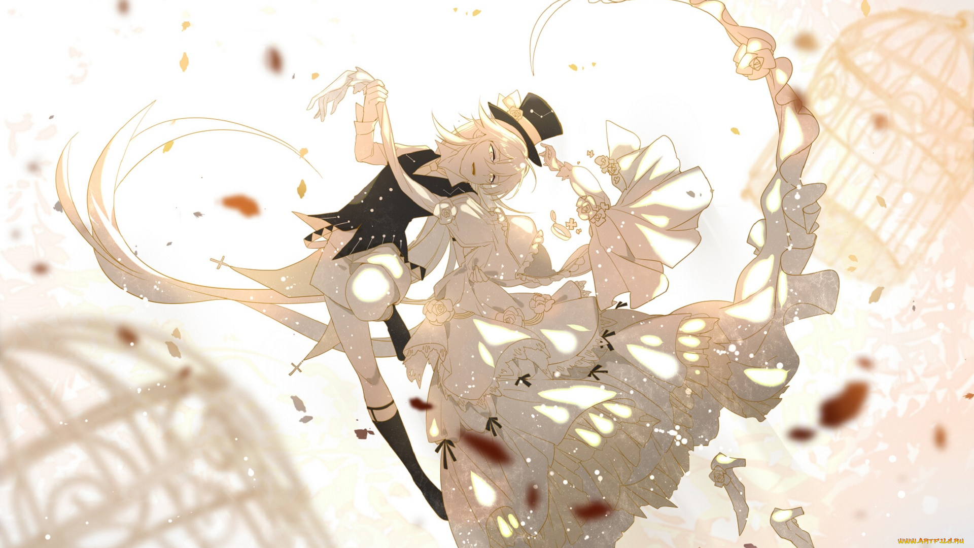 аниме, unknown, , другое, , танец, платье, парень