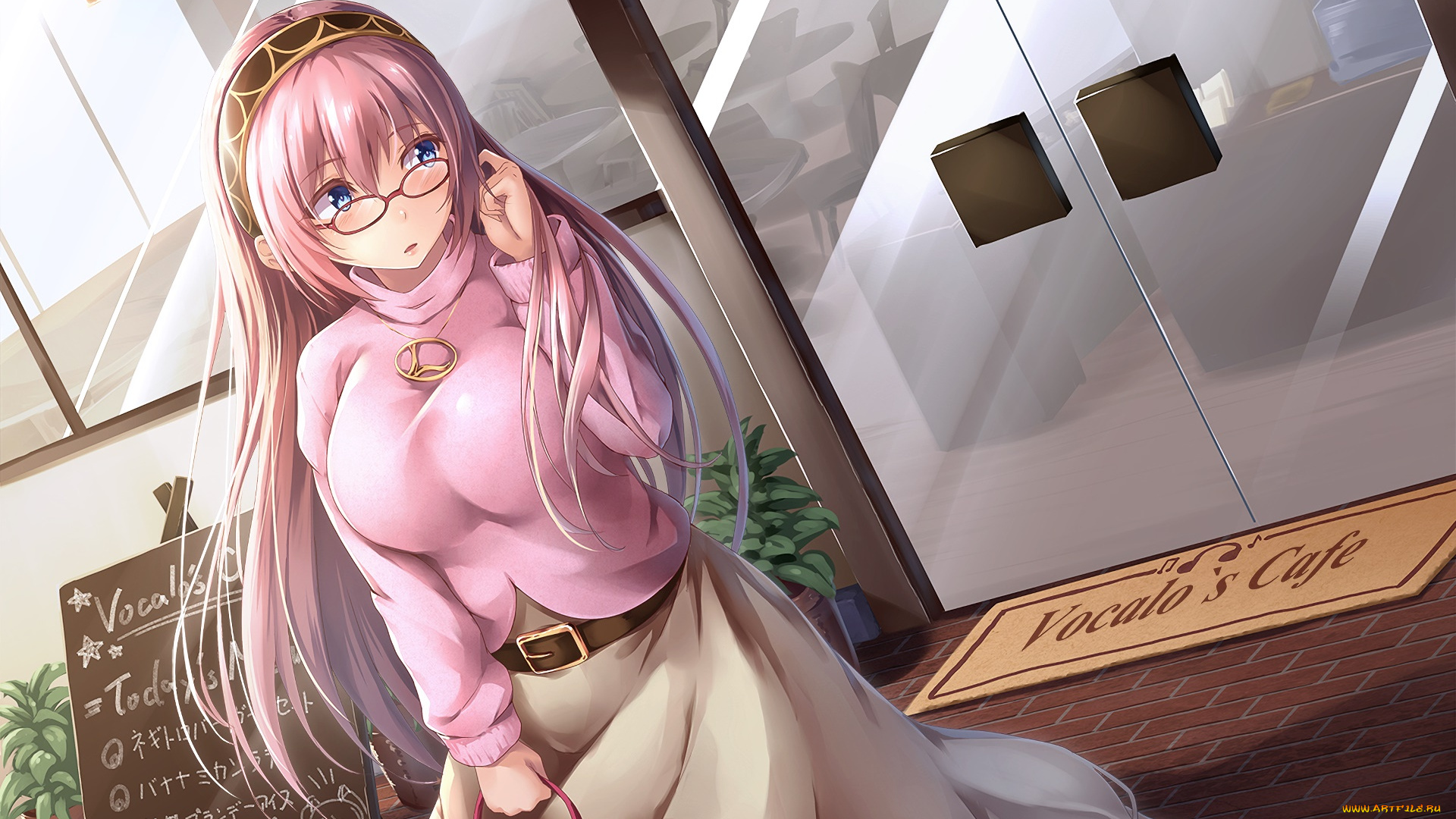 аниме, vocaloid, фон, взгляд, девушка