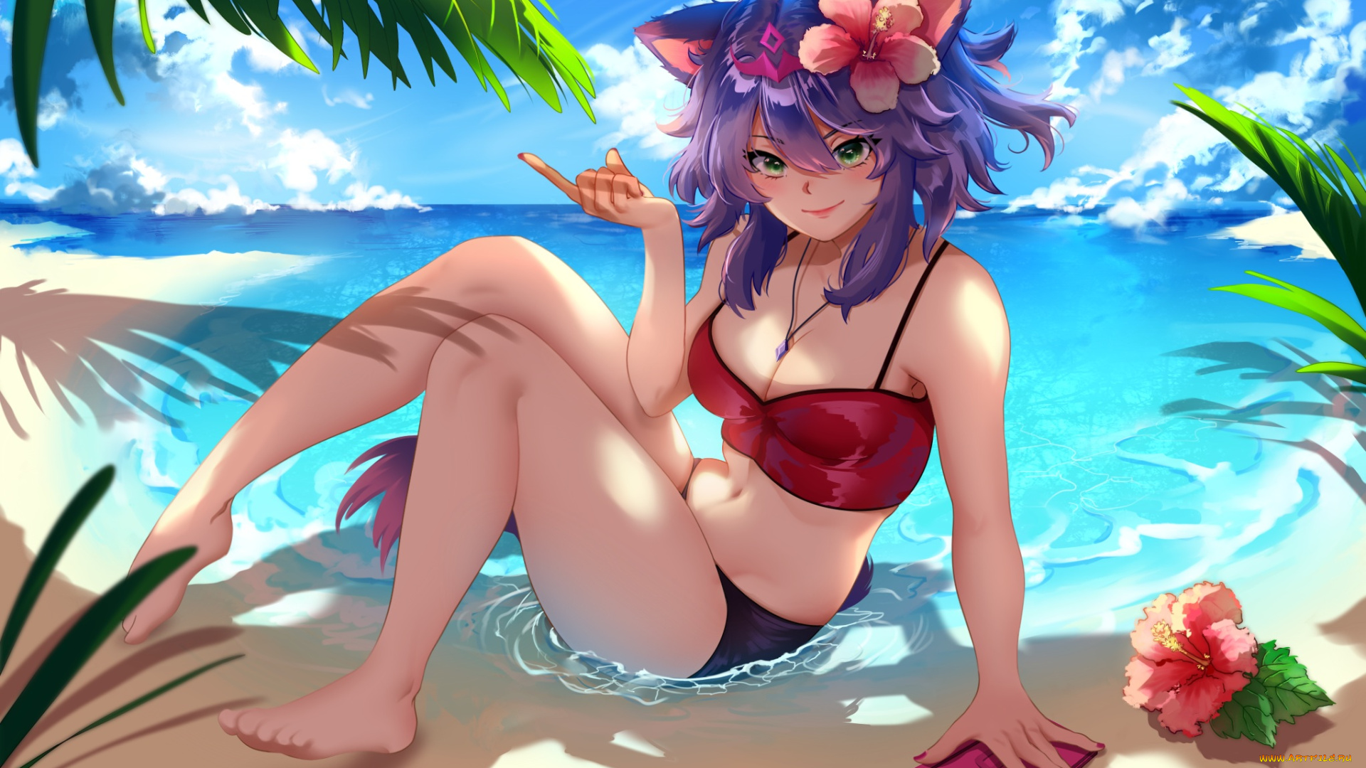 аниме, животные, , существа, девушка