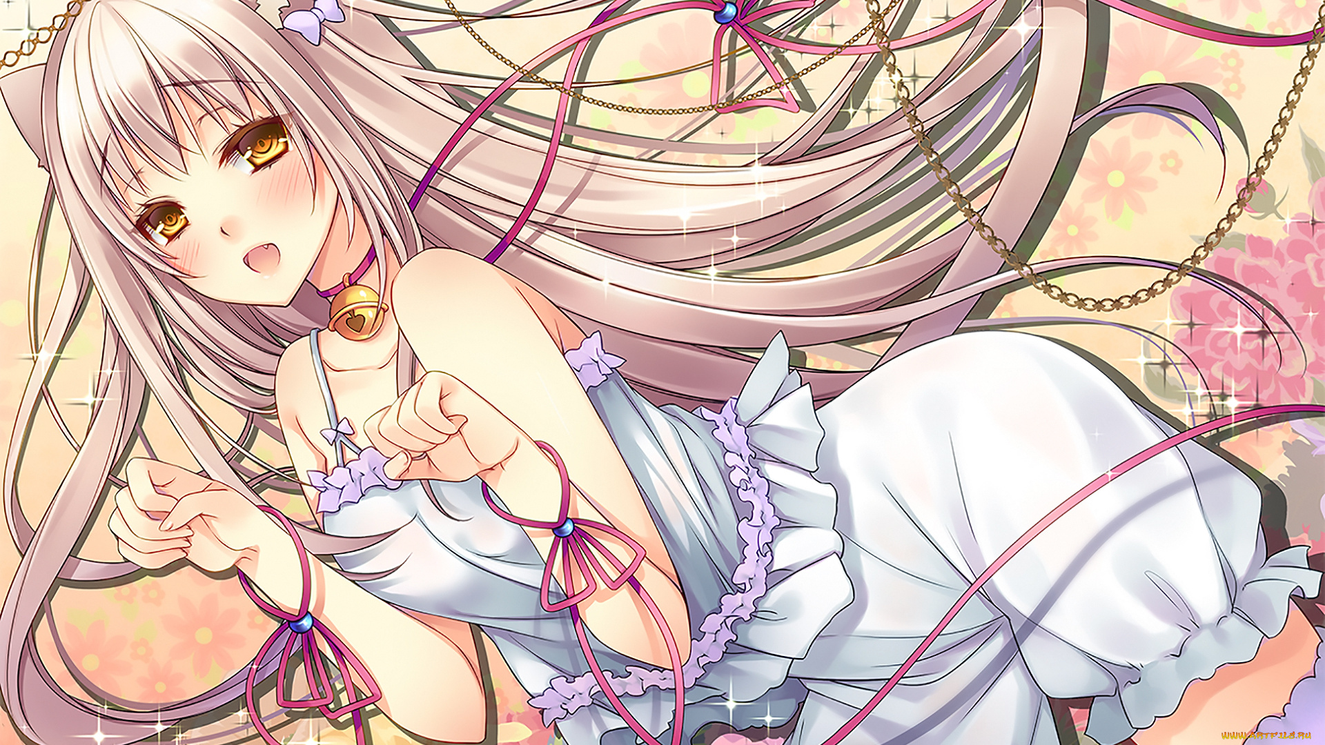 аниме, животные, , существа, фон, взгляд, девушка