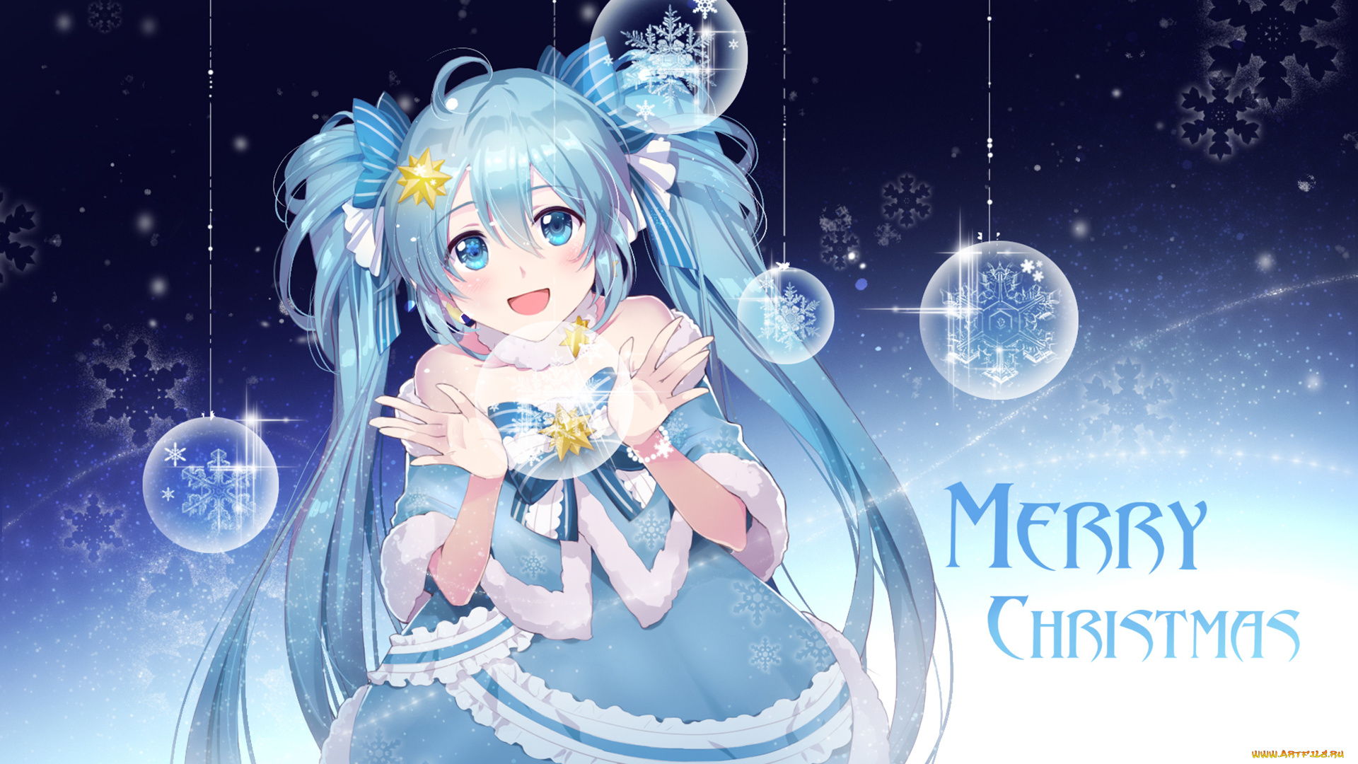 аниме, зима, , новый, год, , рождество, девушка
