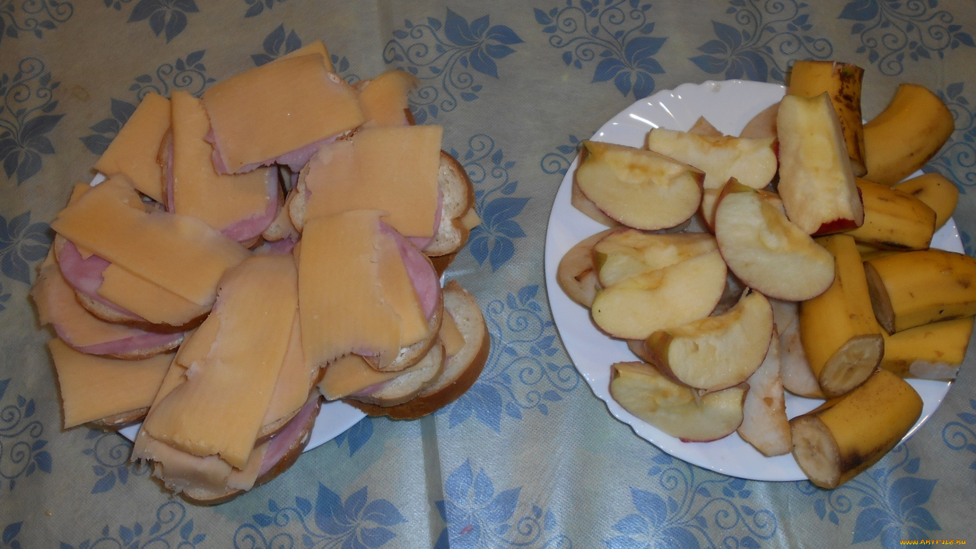 бутерброды, и, фрукты, еда, бутерброды, , гамбургеры, , канапе, яблоки, бананы