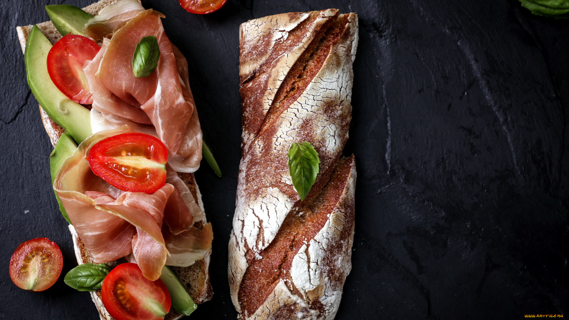 еда, бутерброды, , гамбургеры, , канапе, авокадо, помидор, ветчина, бутерброд, томаты, помидоры