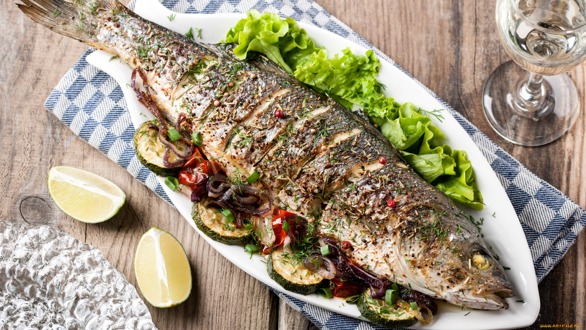 еда, рыбные, блюда, , с, морепродуктами, форель