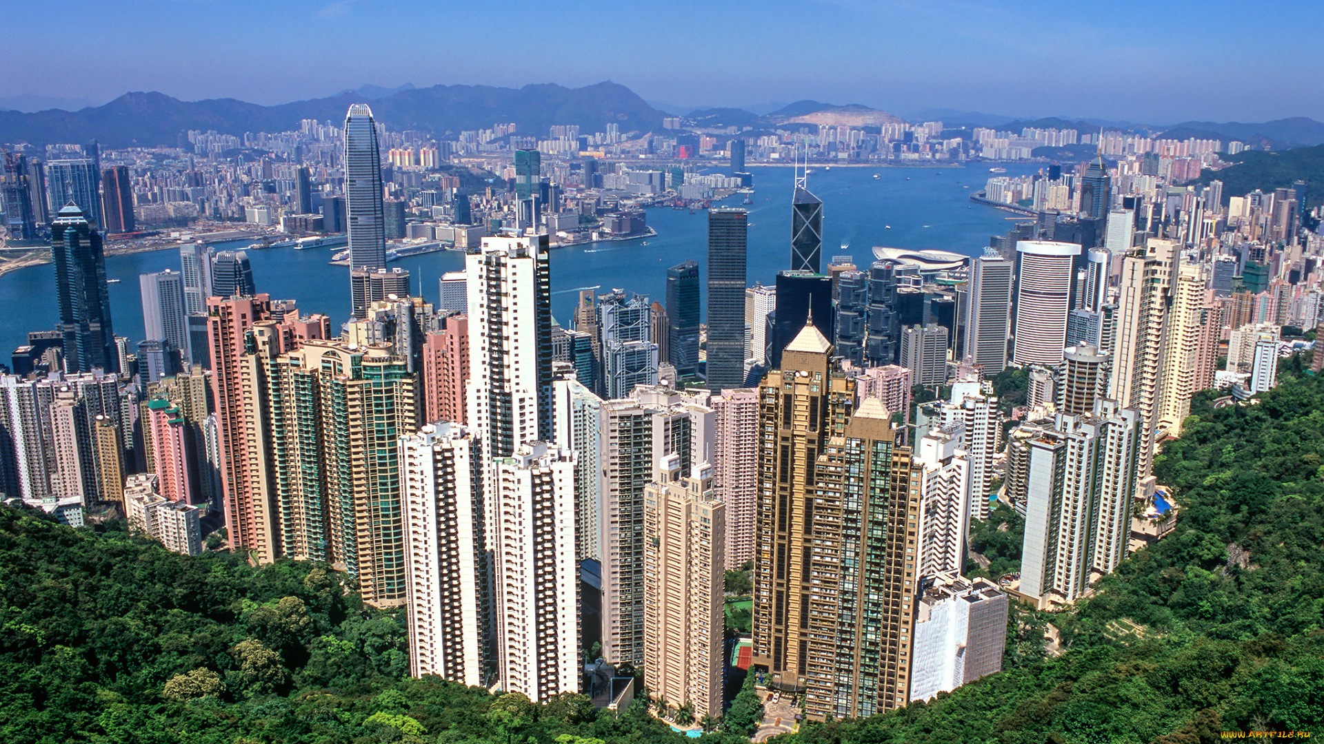 hong, kong, города, гонконг, , китай, панорама, небоскребы