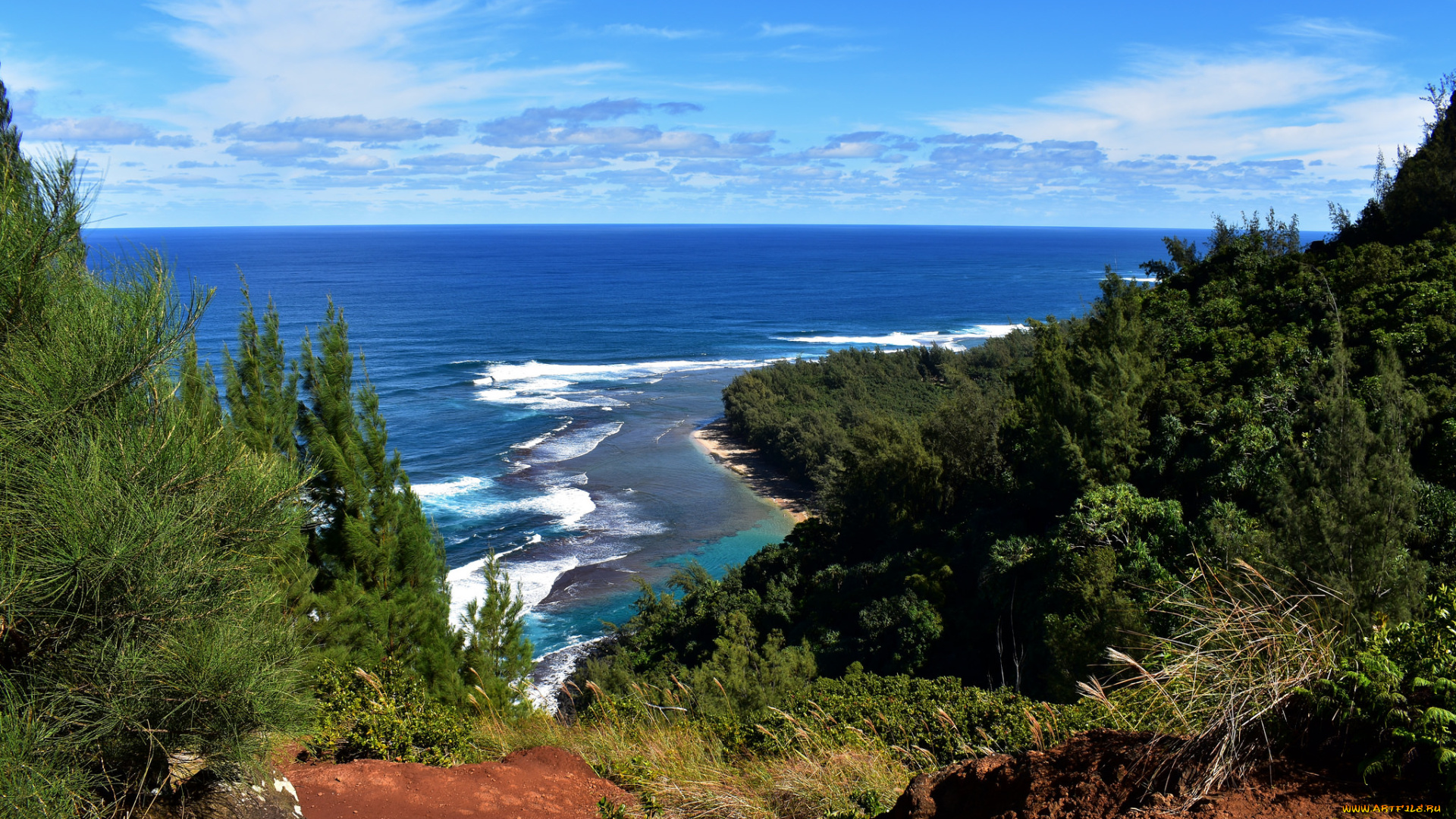 природа, побережье, простор