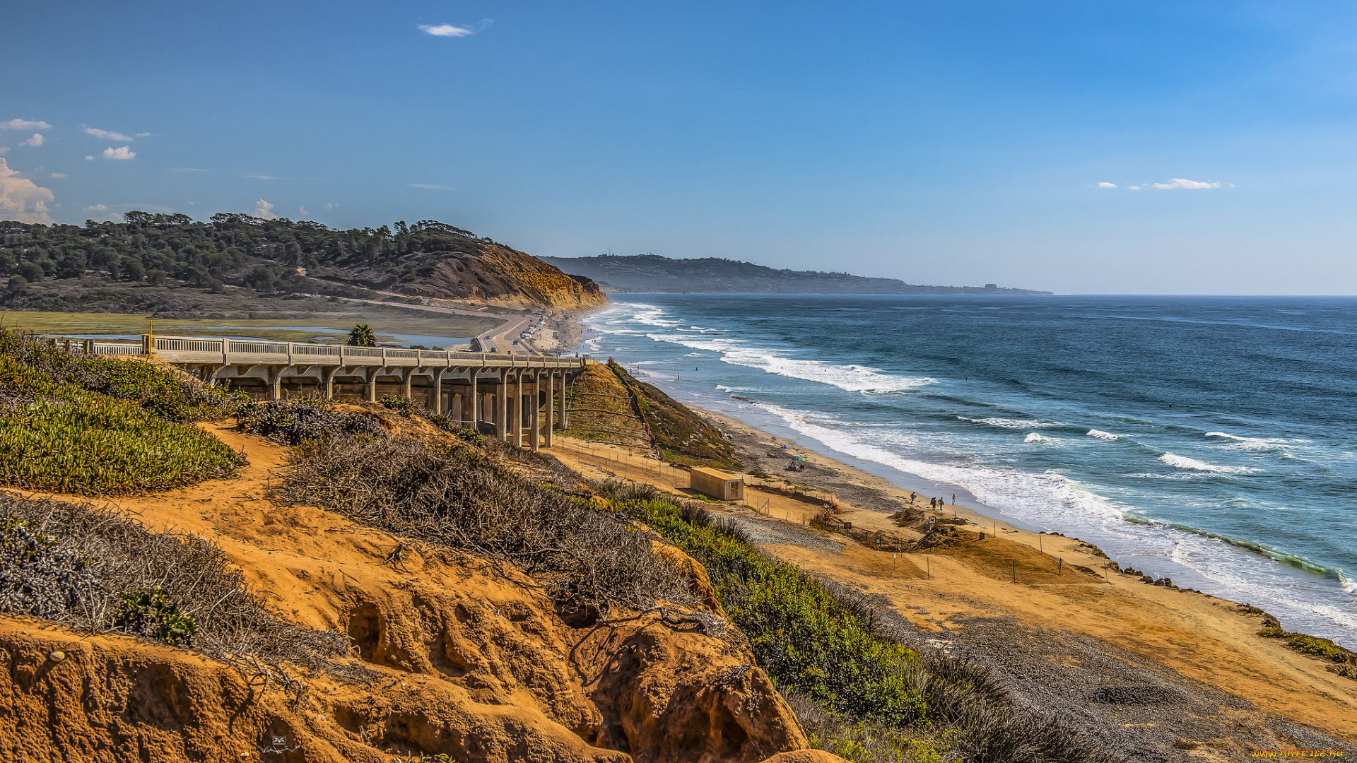 природа, побережье, простор