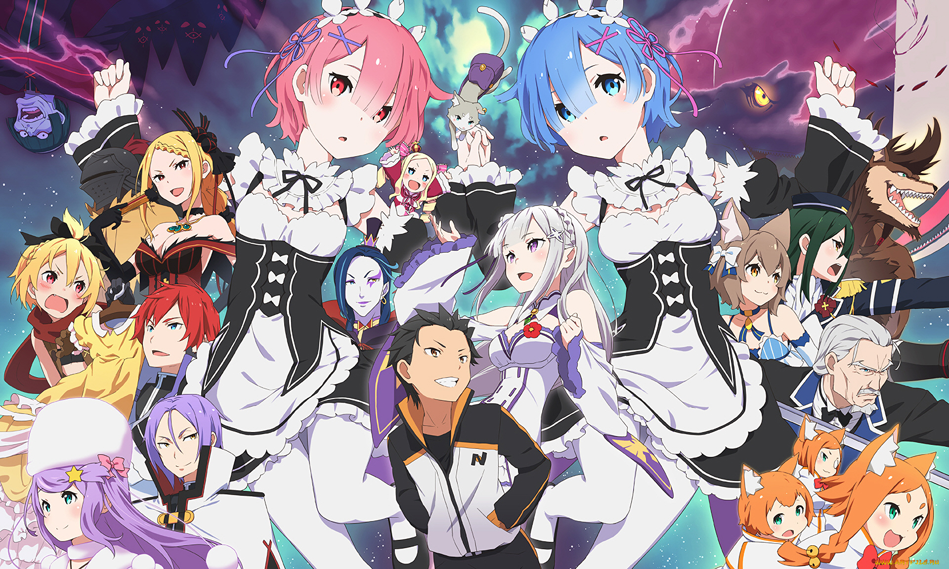 аниме, re, , zero, kara, hajimeru, isekai, seikatsu, персонажи