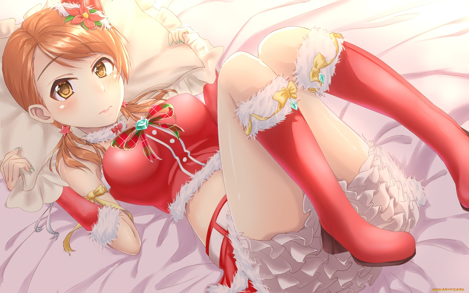 аниме, idolm@ster, девушка, взгляд, фон