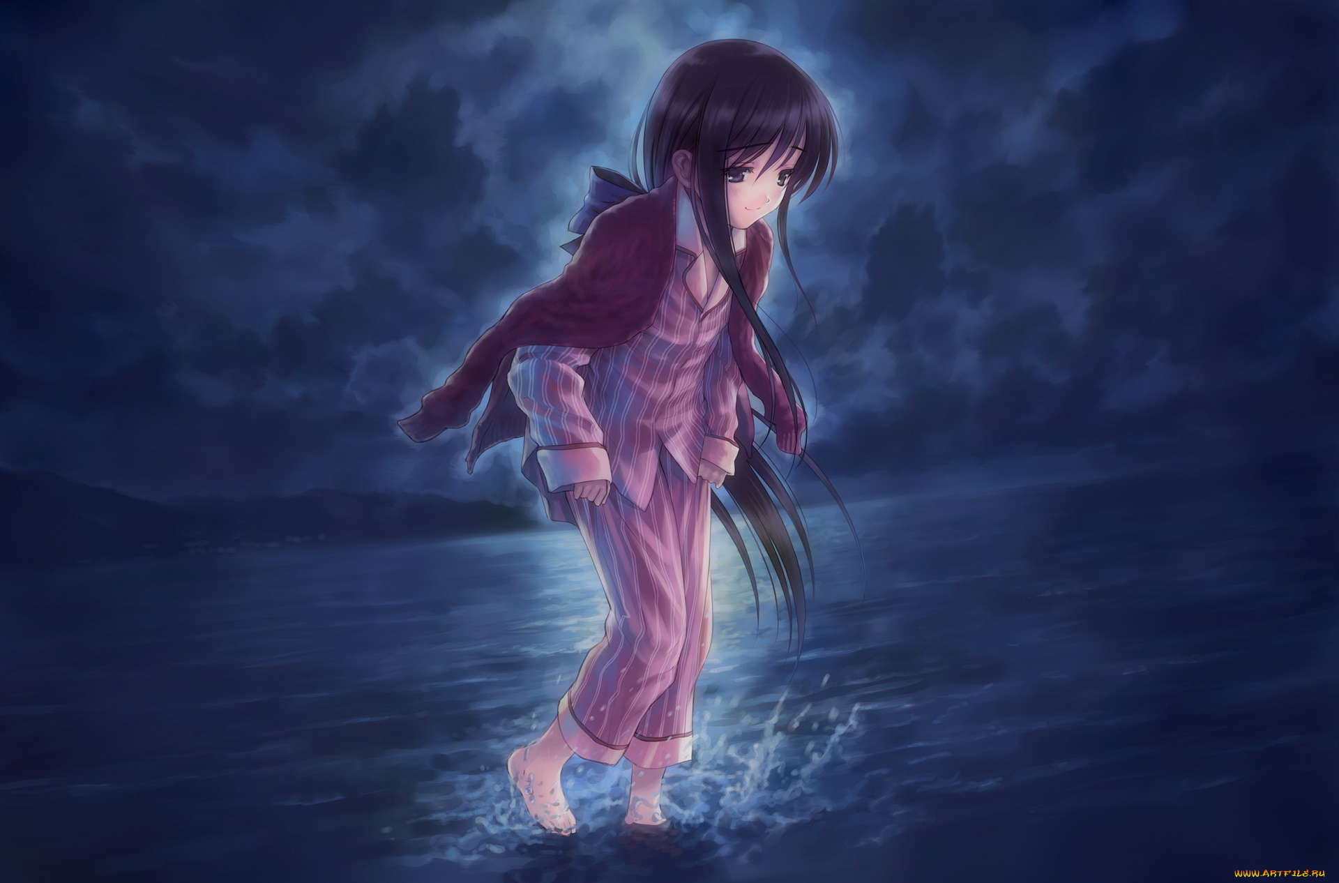 аниме, unknown, , другое, , фон, взгляд, девушка