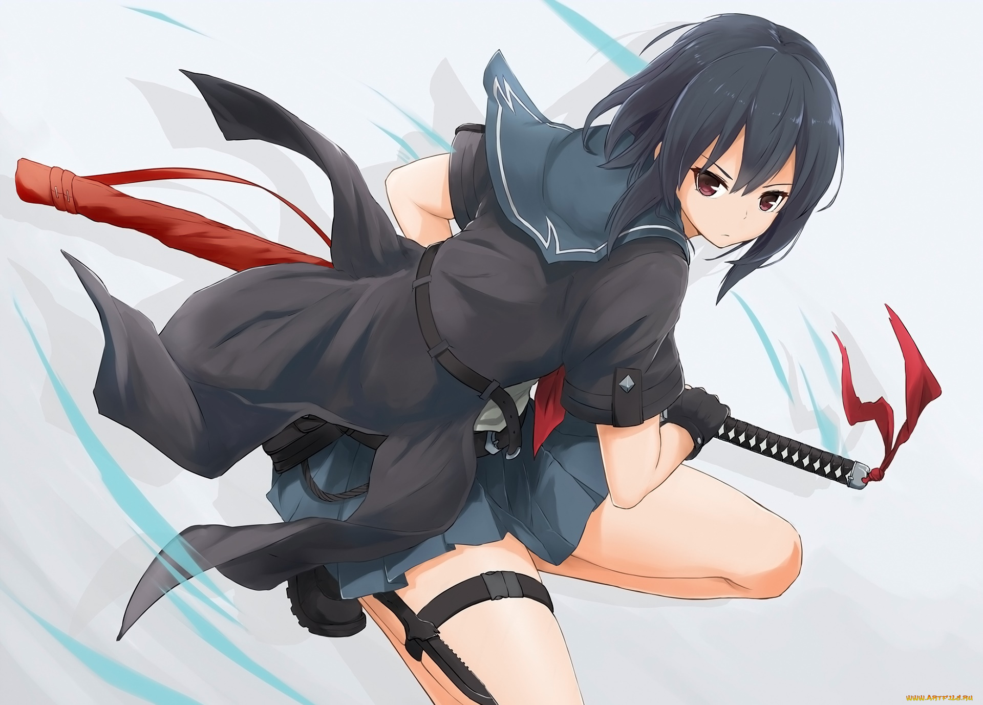 аниме, оружие, , техника, , технологии, девушка, взгляд, фон