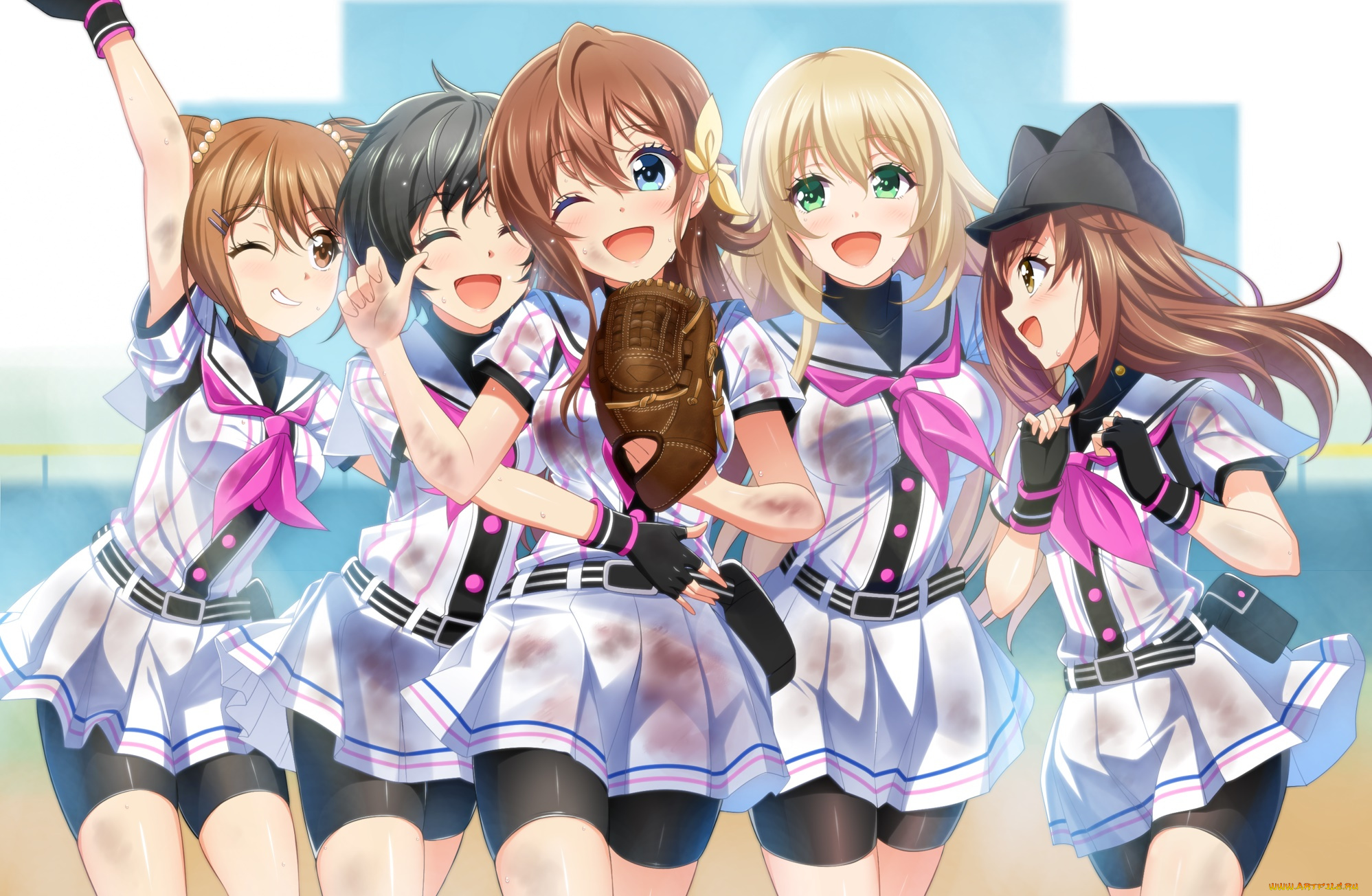 аниме, idolm@ster, фон, взгляд, девушки