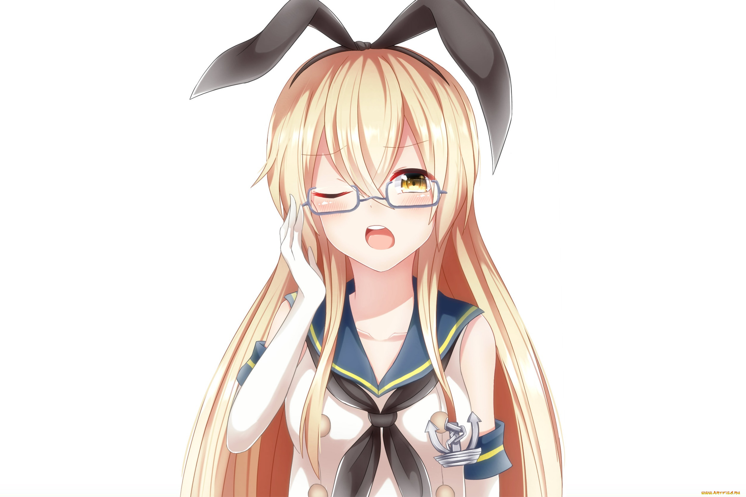 аниме, kantai, collection, фон, взгляд, девушка