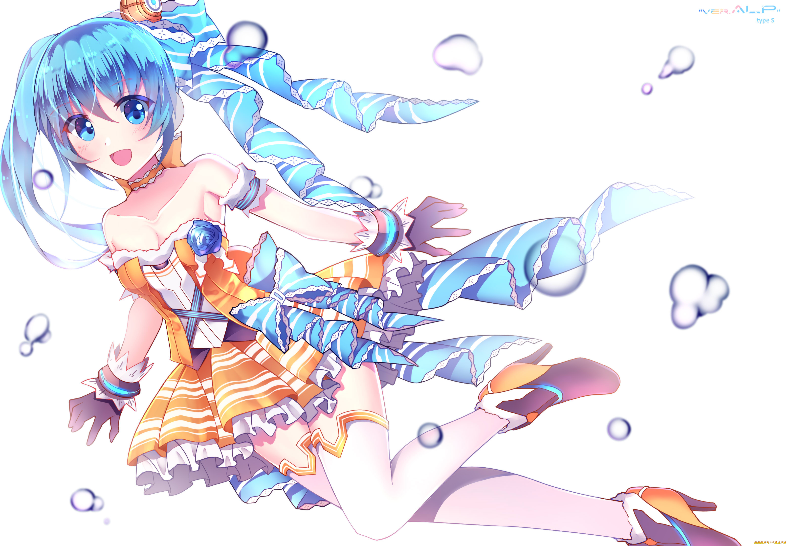 аниме, vocaloid, взгляд, фон, девушка