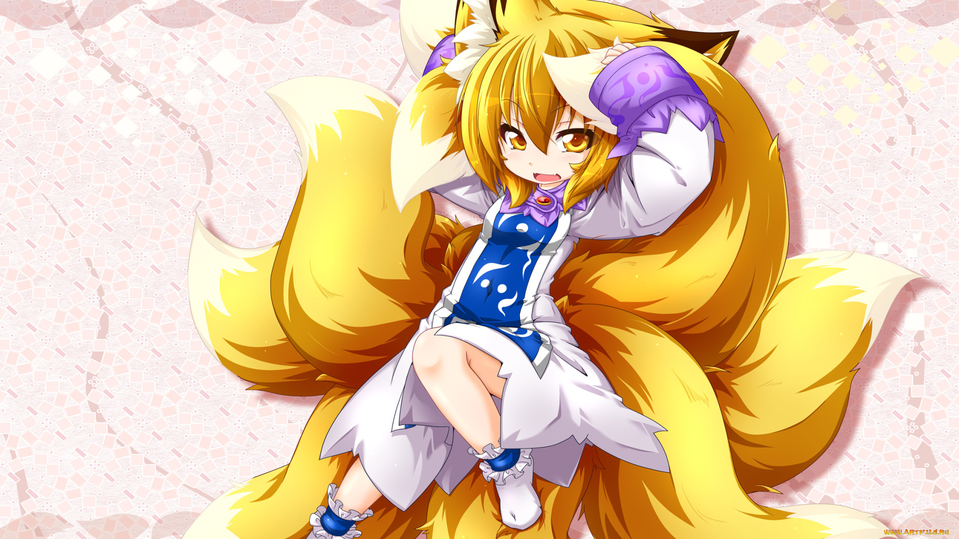 аниме, touhou, взгляд, фон, девушка