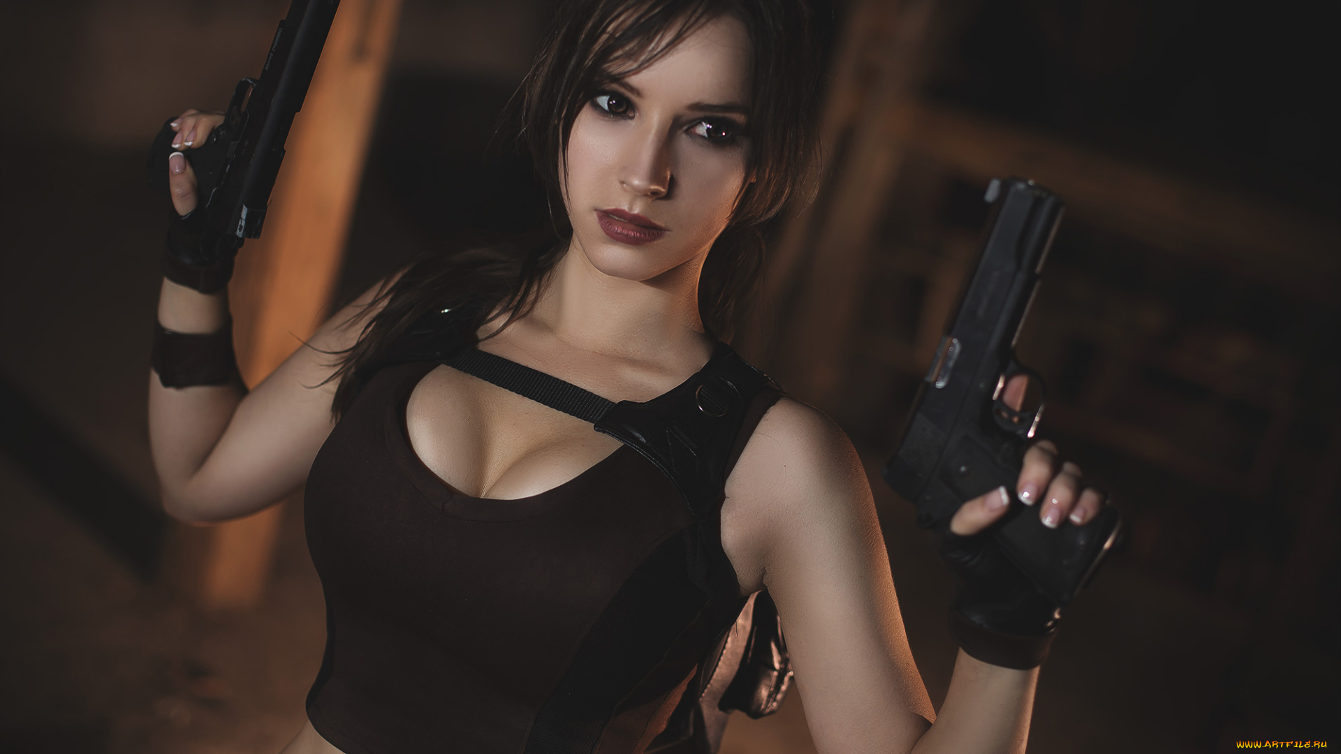 разное, cosplay, , косплей, девушка, пистолет, униформа, фон