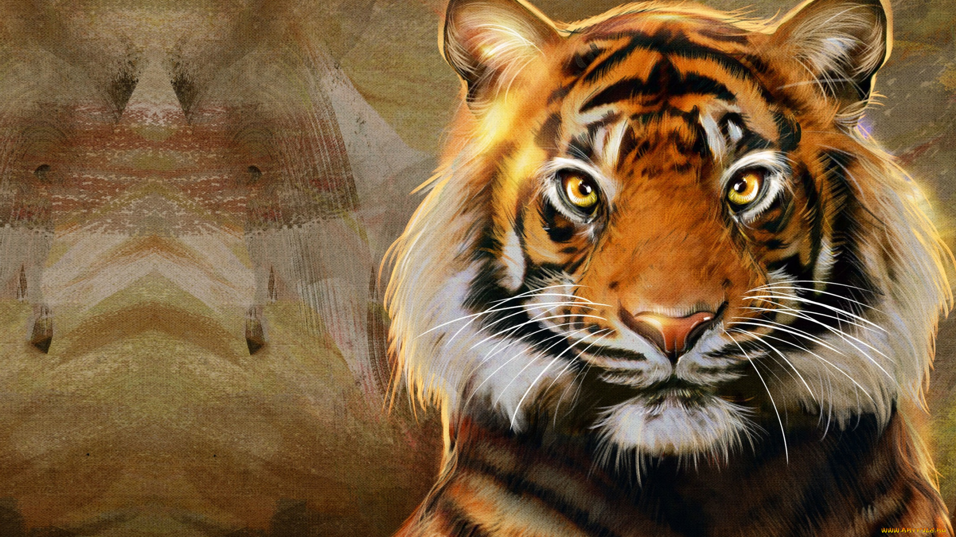 рисованное, животные, , тигры, тигр, nic, hon