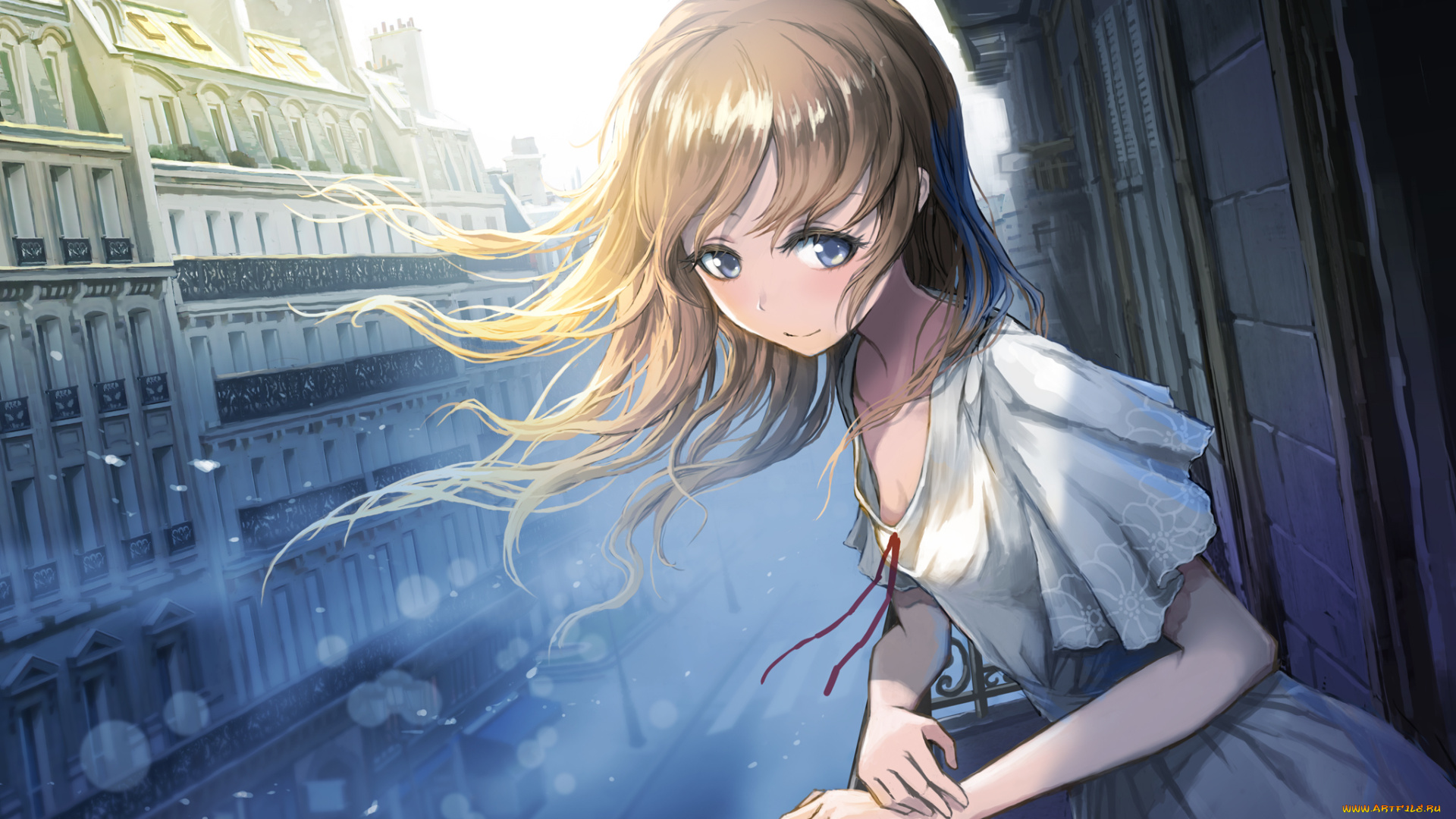 аниме, город, , улицы, , интерьер, , здания, девушка