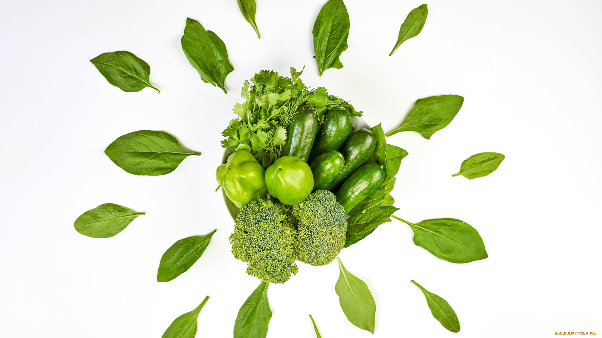 еда, овощи, брокколи, перец, петрушка, огурцы, шпинат
