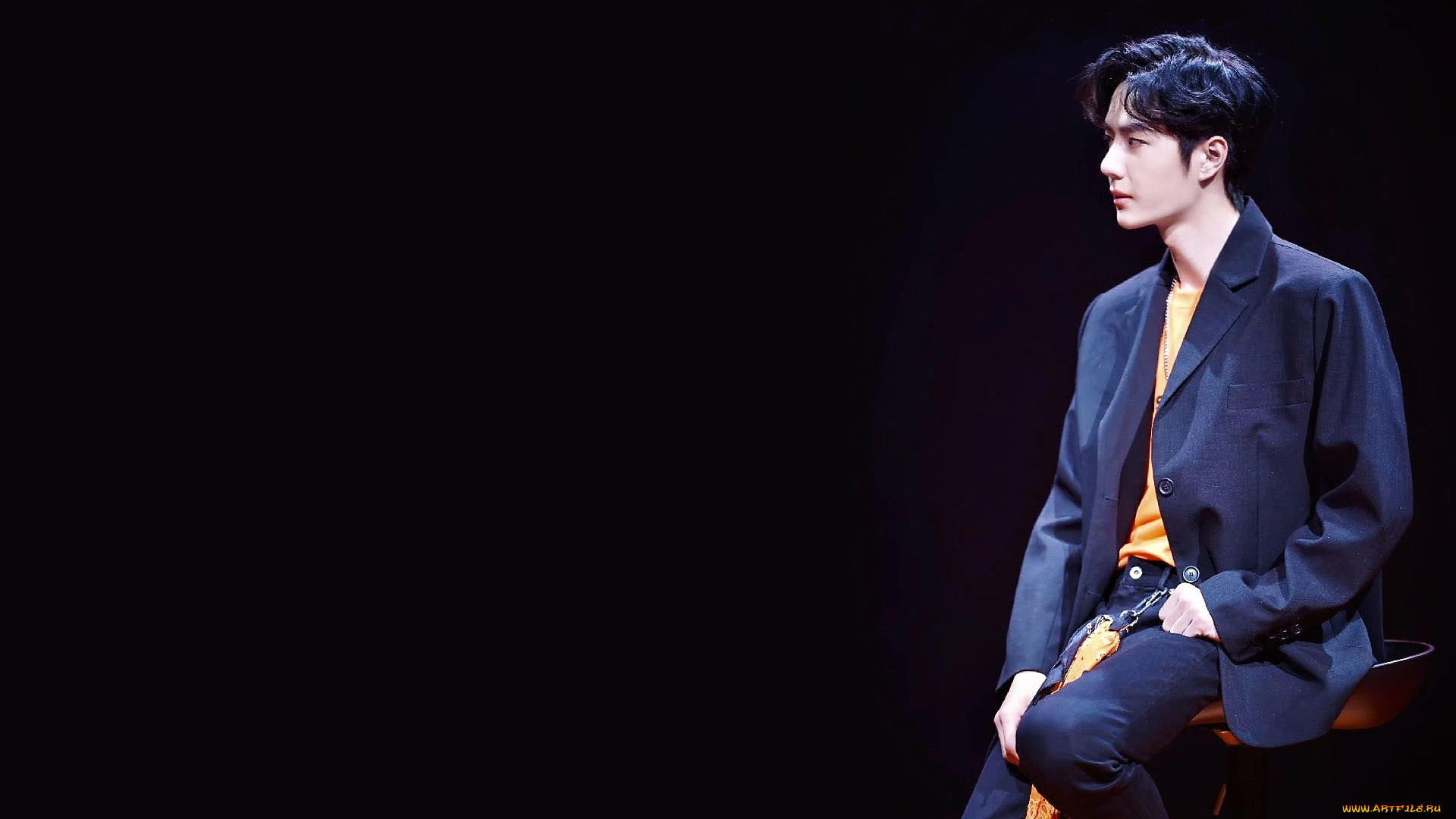 мужчины, wang, yi, bo, актер, певец, стул, костюм