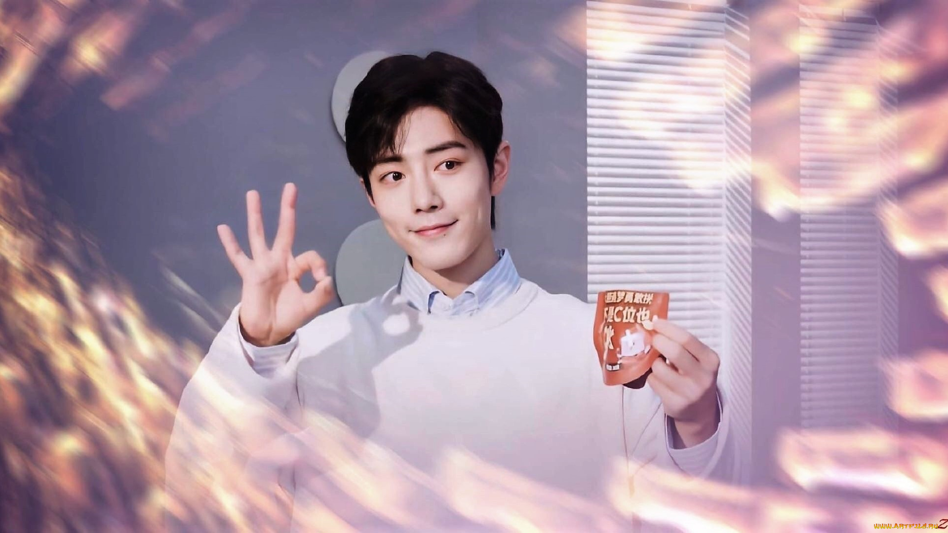 мужчины, xiao, zhan, актер, жест, пакетик