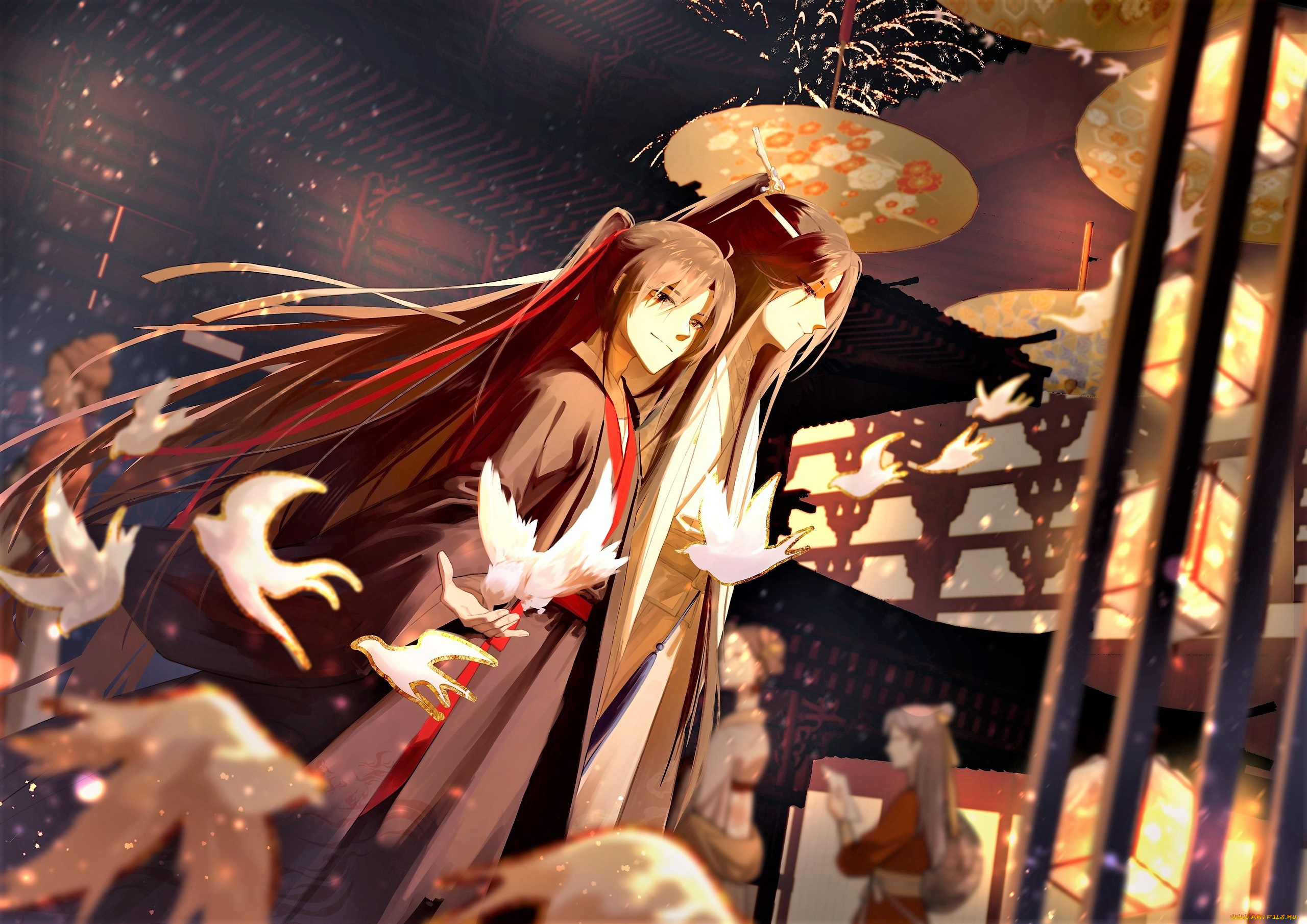 аниме, mo, dao, zu, shi, вэй, усянь, лань, ванцзи, птички