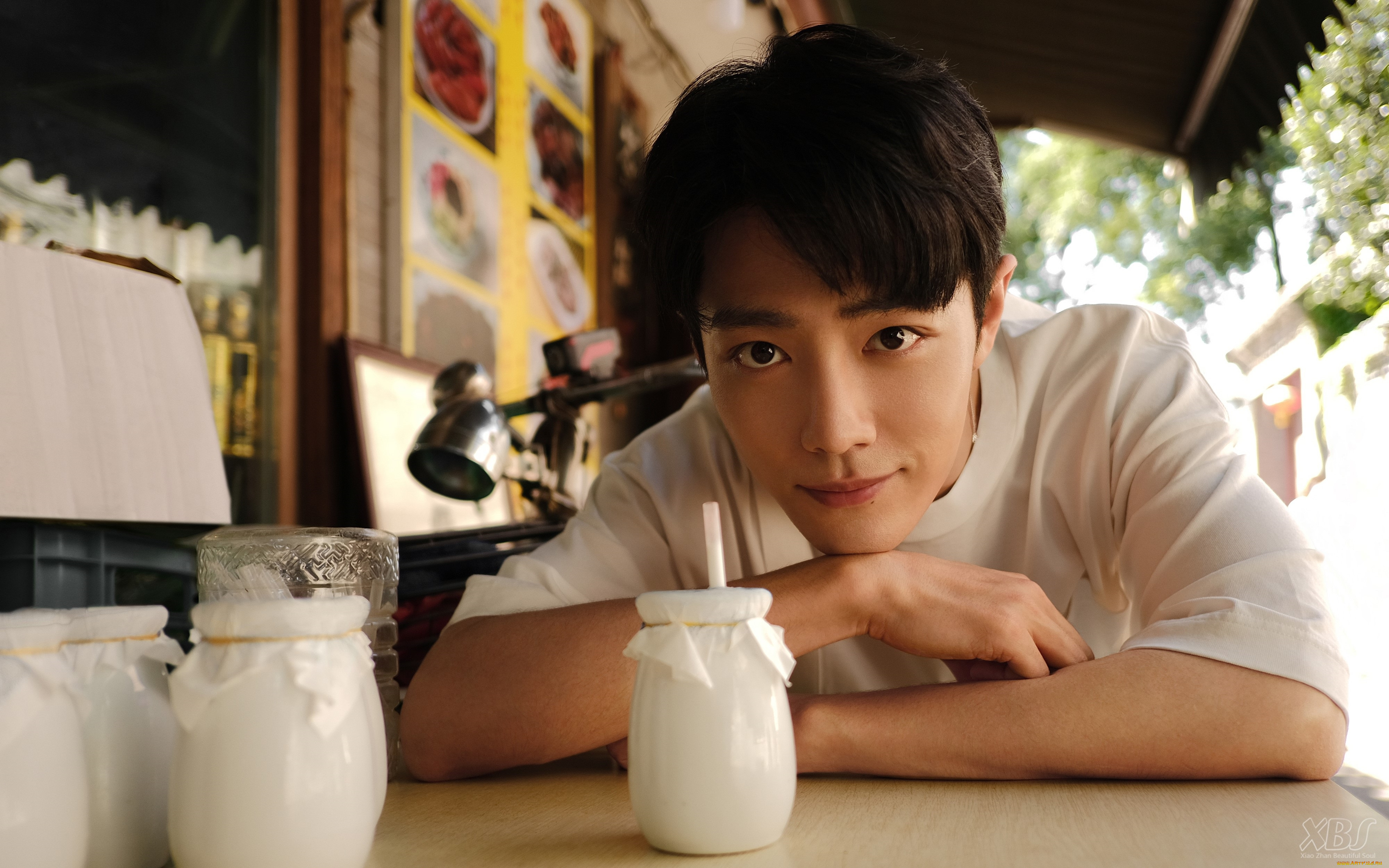 мужчины, xiao, zhan, актер, лицо, футболка, баночки