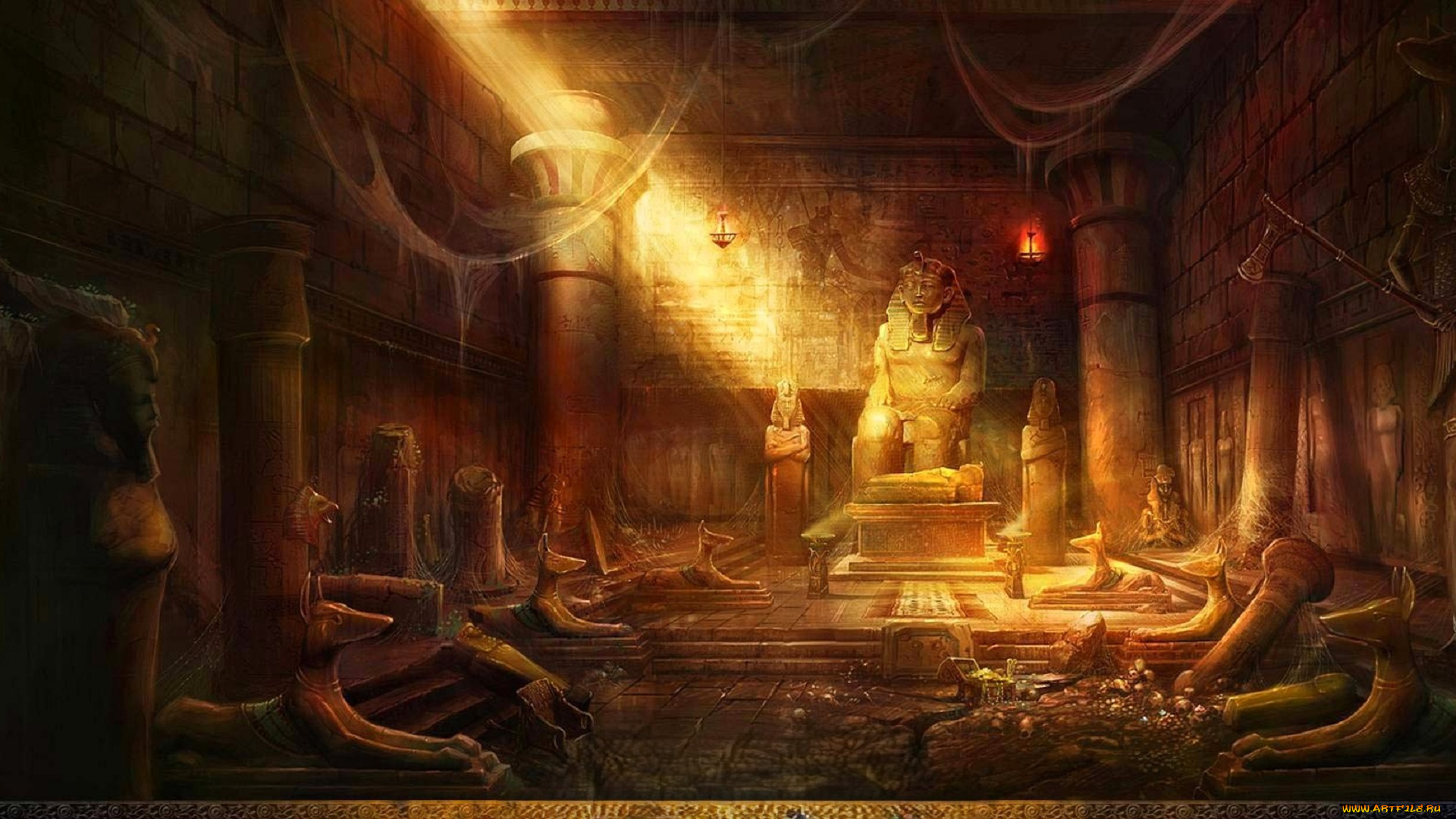 видео, игры, mummy, online, храм, статуи, колонны, египет