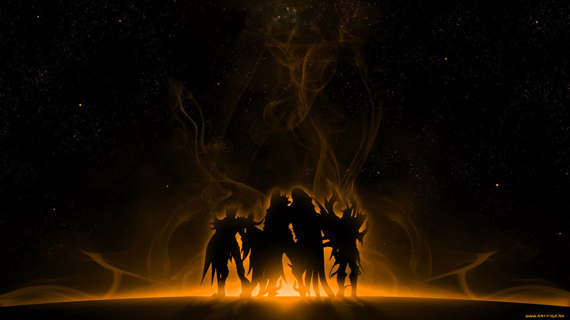 видео, игры, mummy, online, персонажи, силуэты, дым