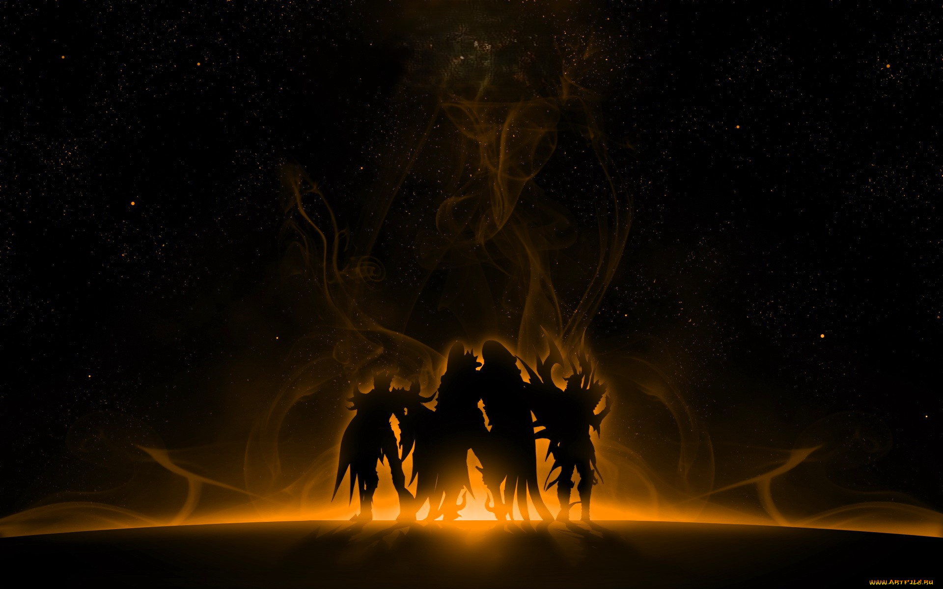 видео, игры, mummy, online, персонажи, силуэты, дым