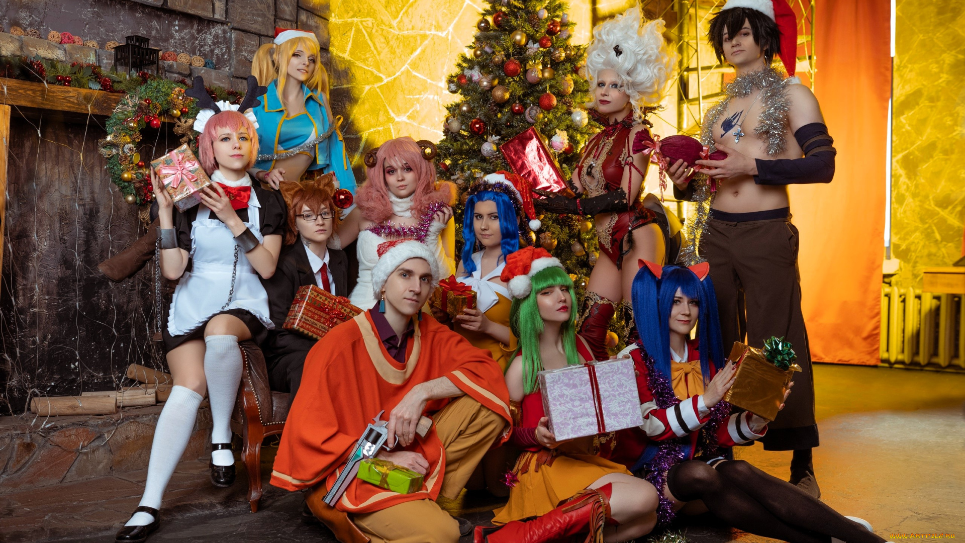 разное, люди, образы, косплей, наряды, новый, год, ёлка, камин, подарки