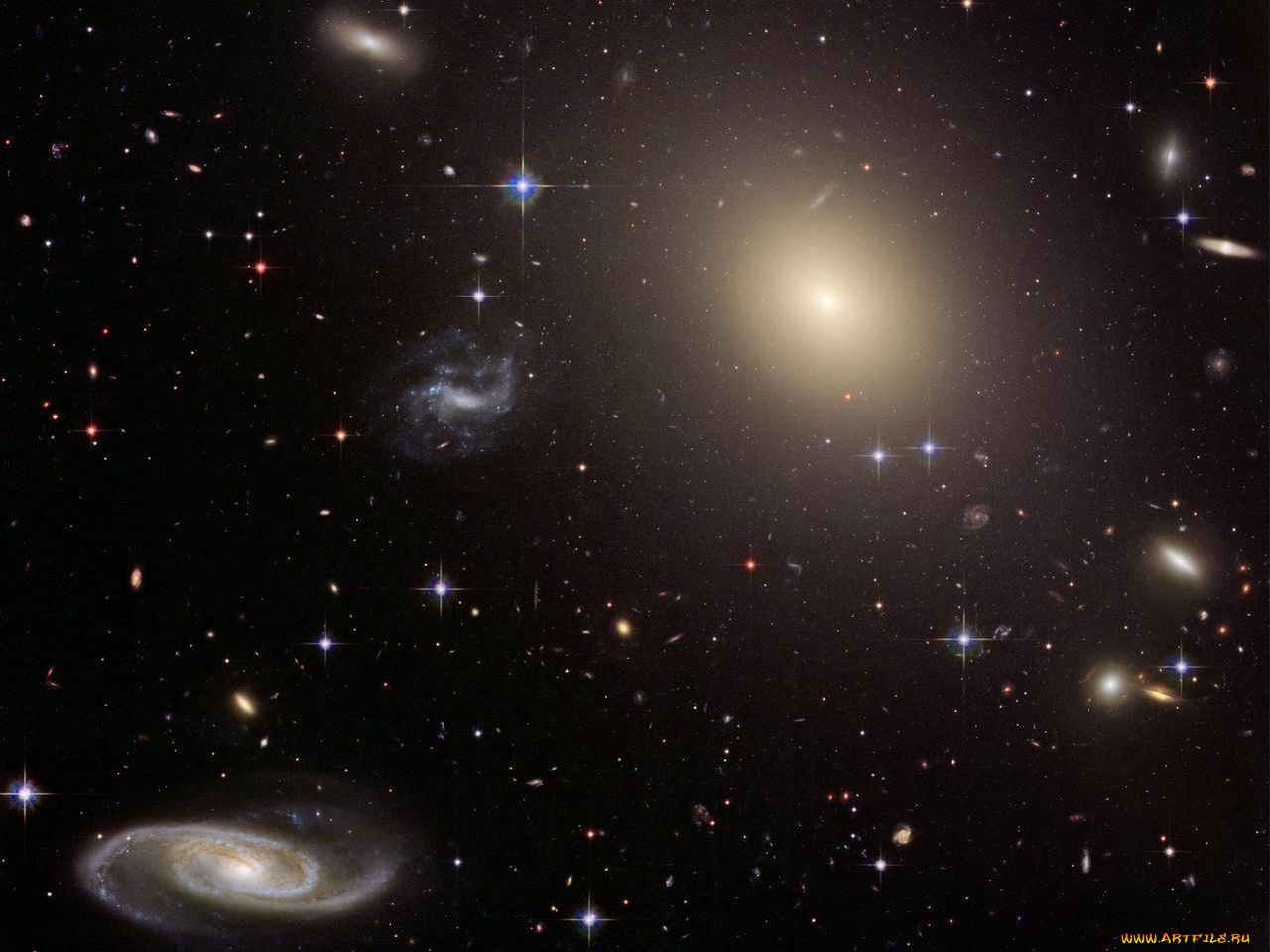 далекие, галактики, космос, туманности