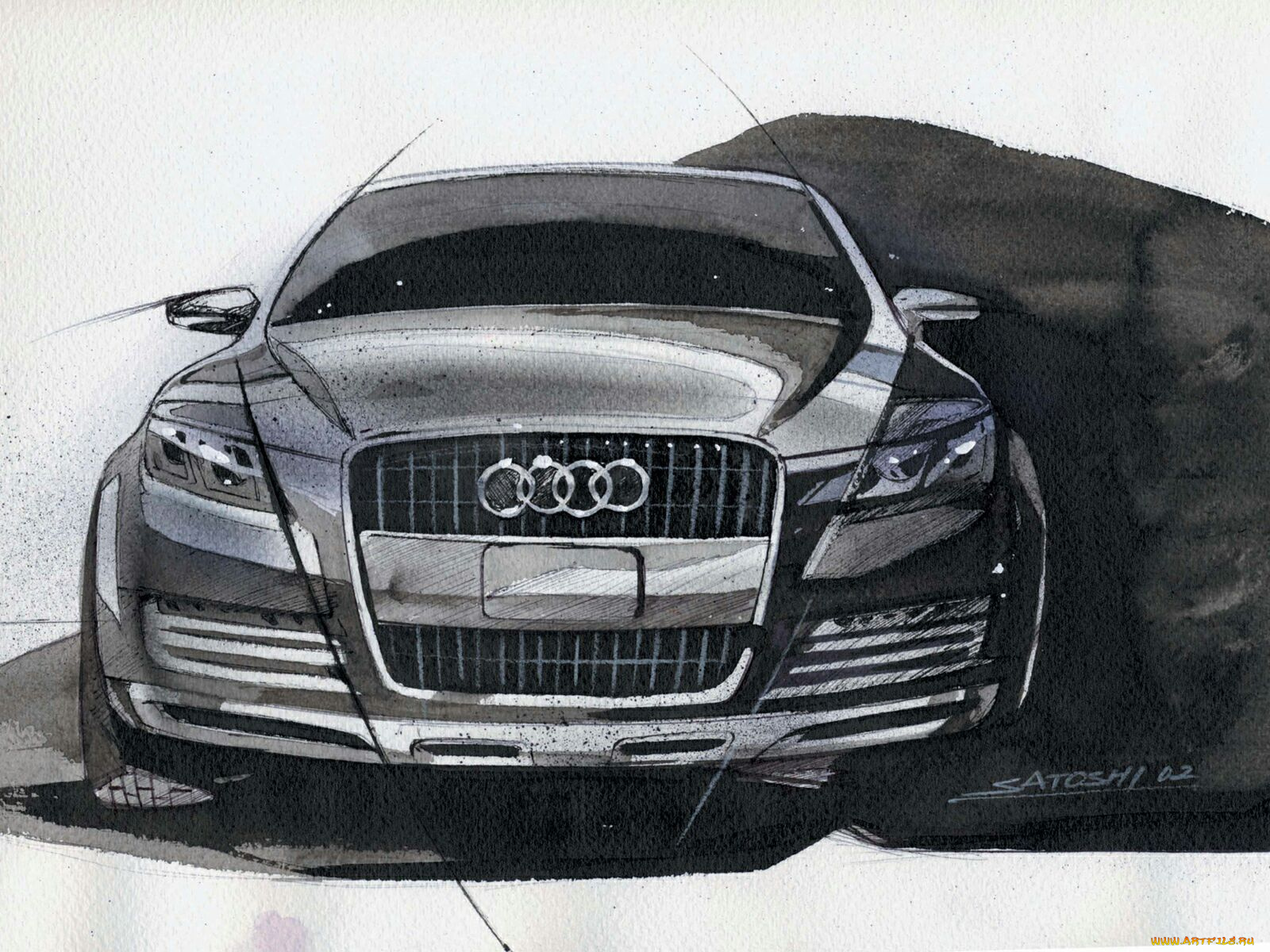 audi, q7, рисованные, авто, мото