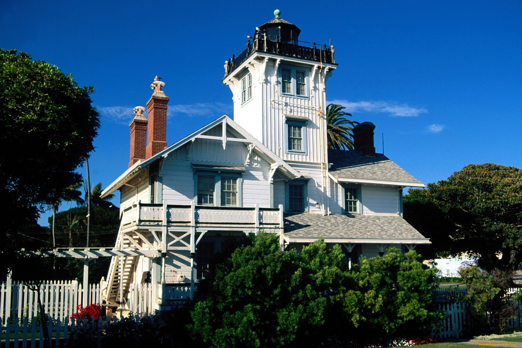 point, fermin, lighthouse, san, pedro, california, города, здания, дома