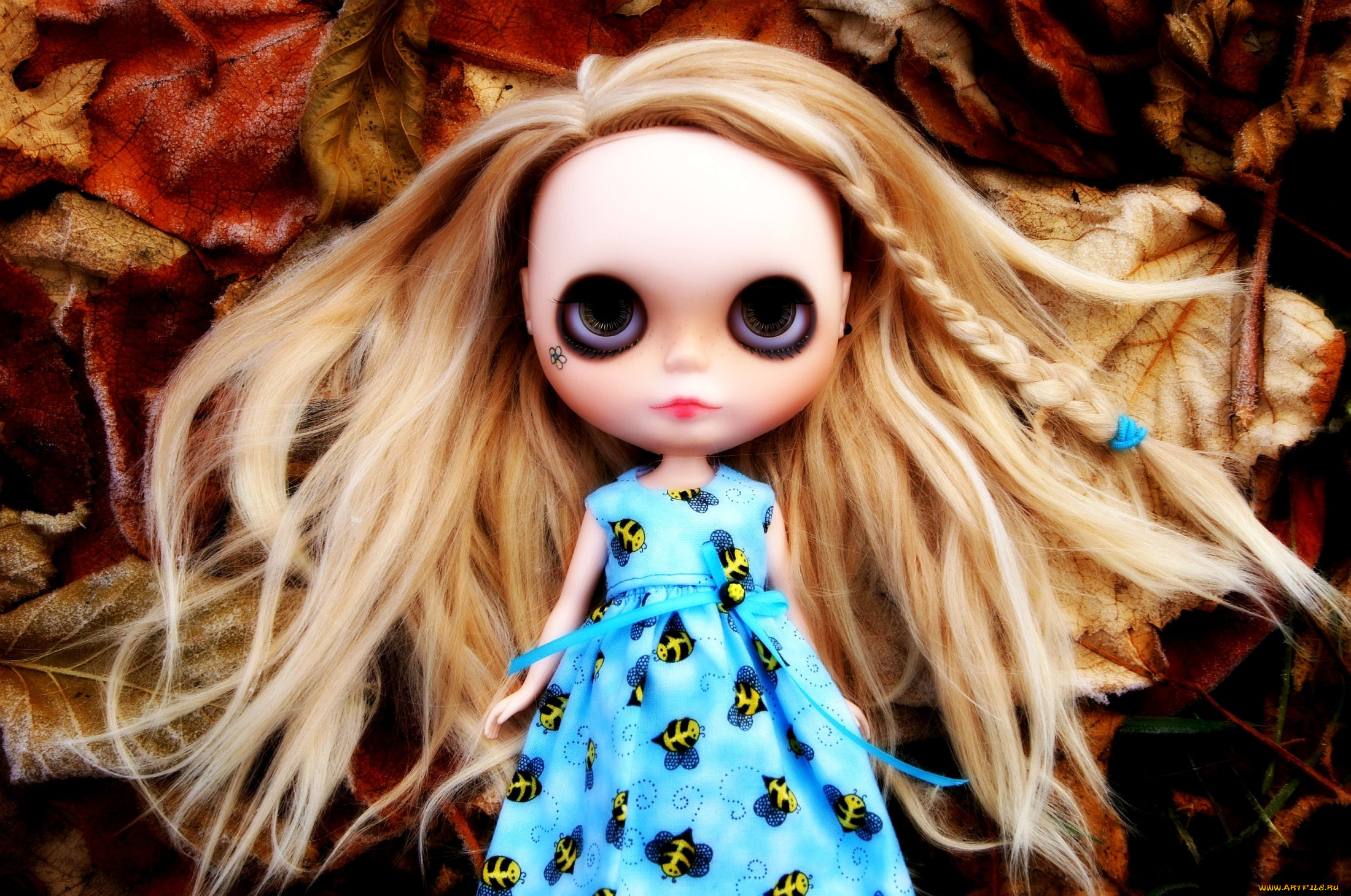 разное, игрушки, кукла, волосы, листья
