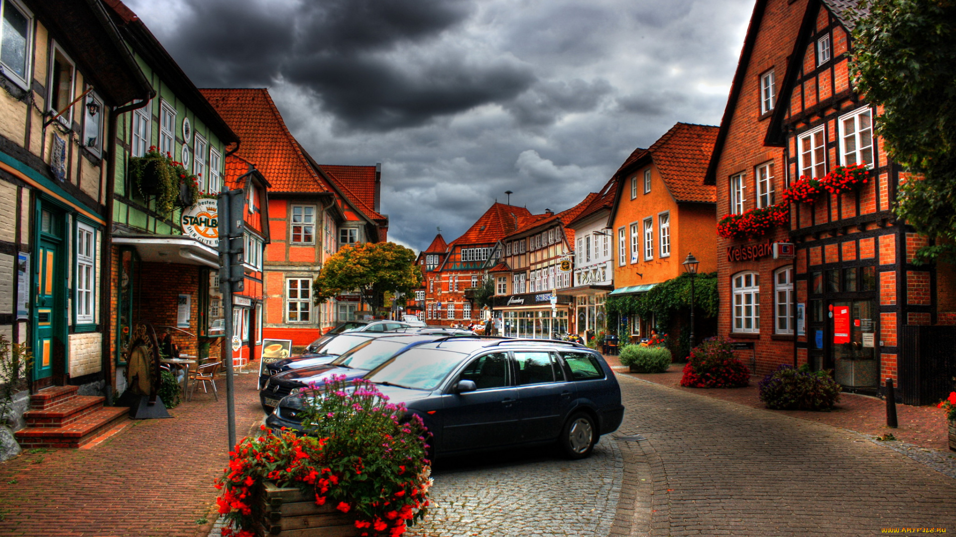 hitzacker, германия, города, улицы, площади, набережные, дома, улица, деревья