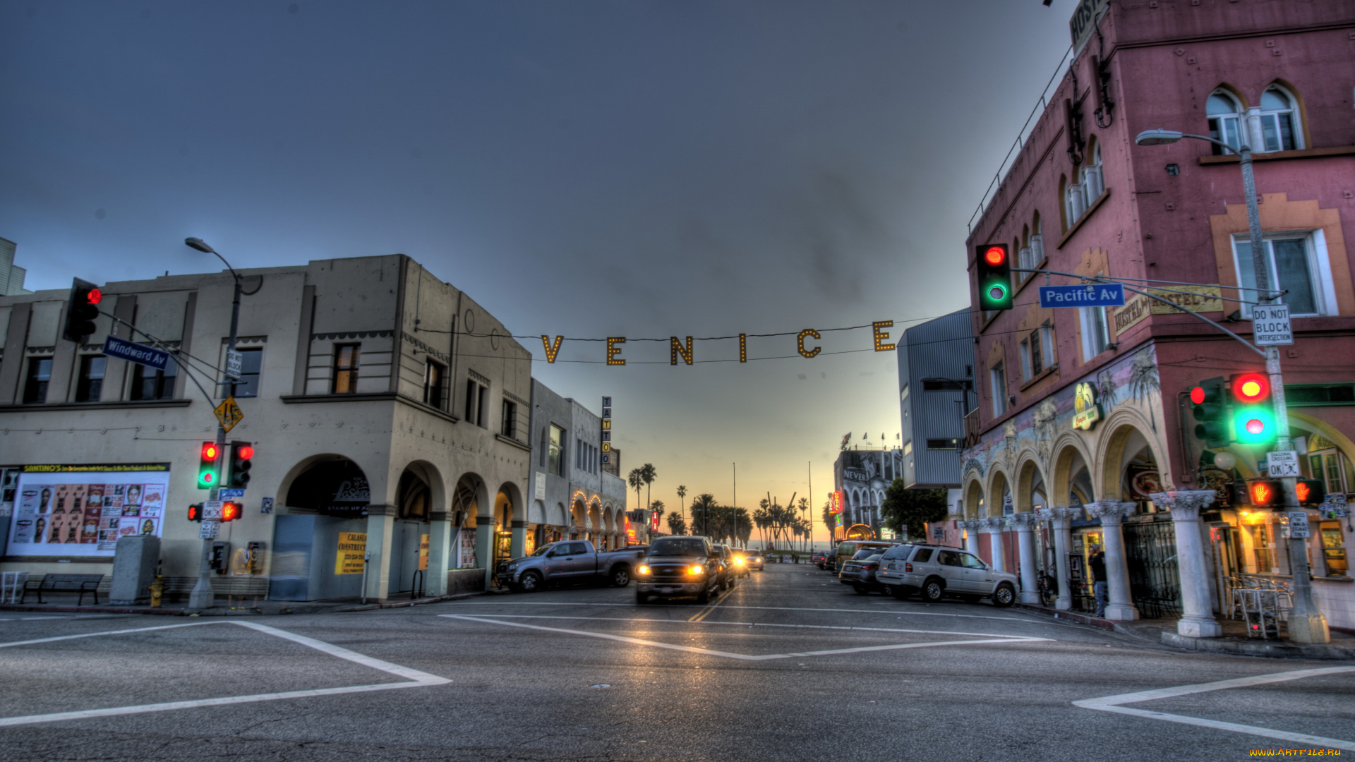 southern, california, города, улицы, площади, набережные, город, огни, ночь