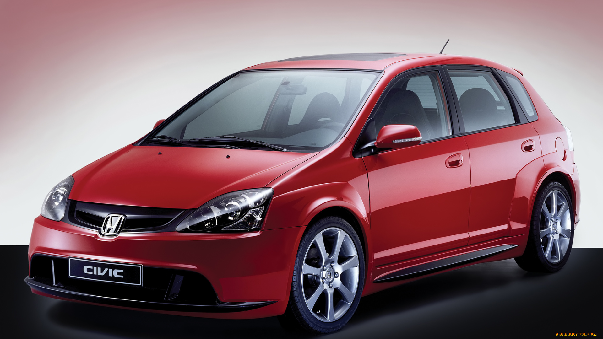 автомобили, honda, красная, 2004, study, model, civic